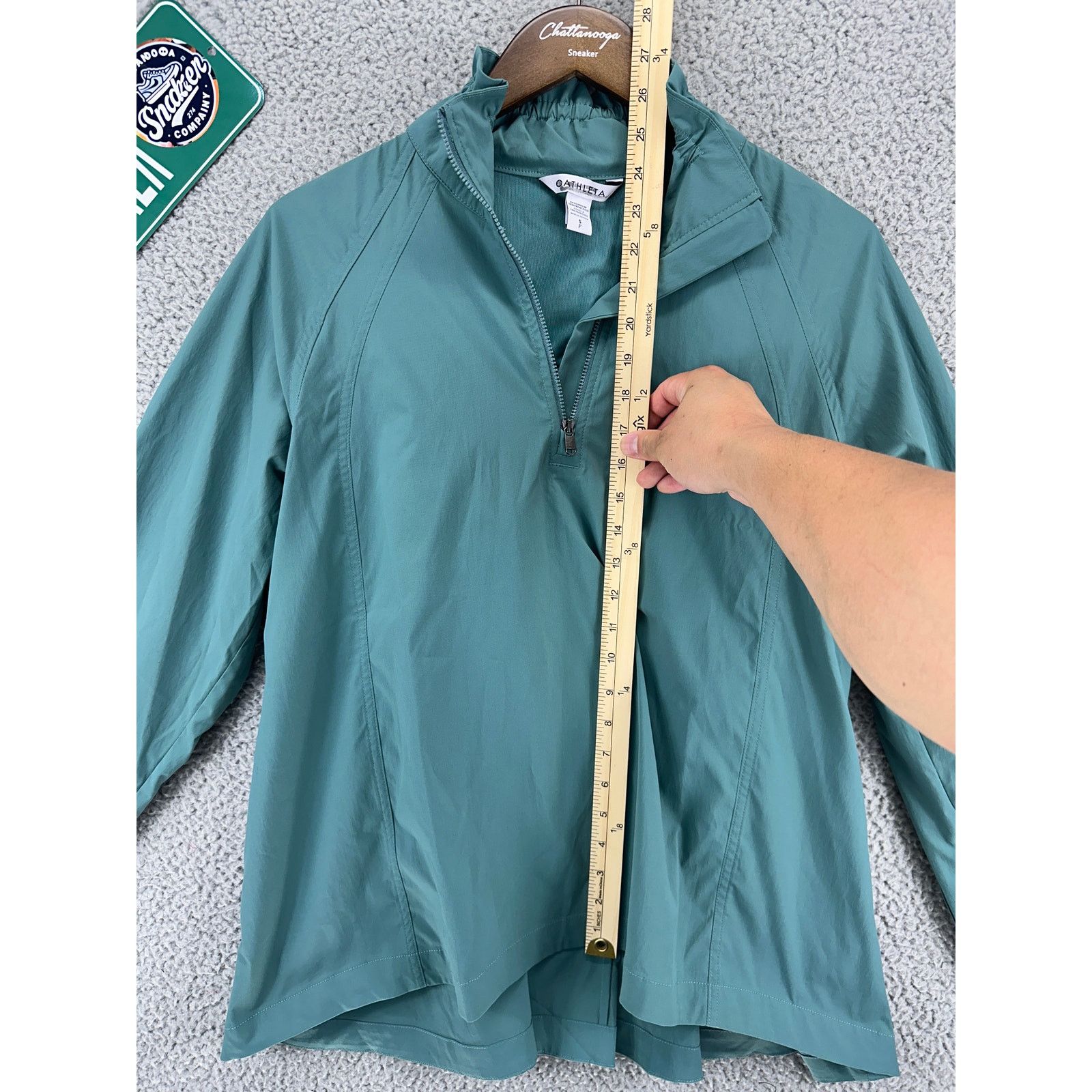 Athleta Athleta Rain Pullover Jacket Womens S Teal Poplin Top Small Size S / US 4 / IT 40 - 2 Thumbnail