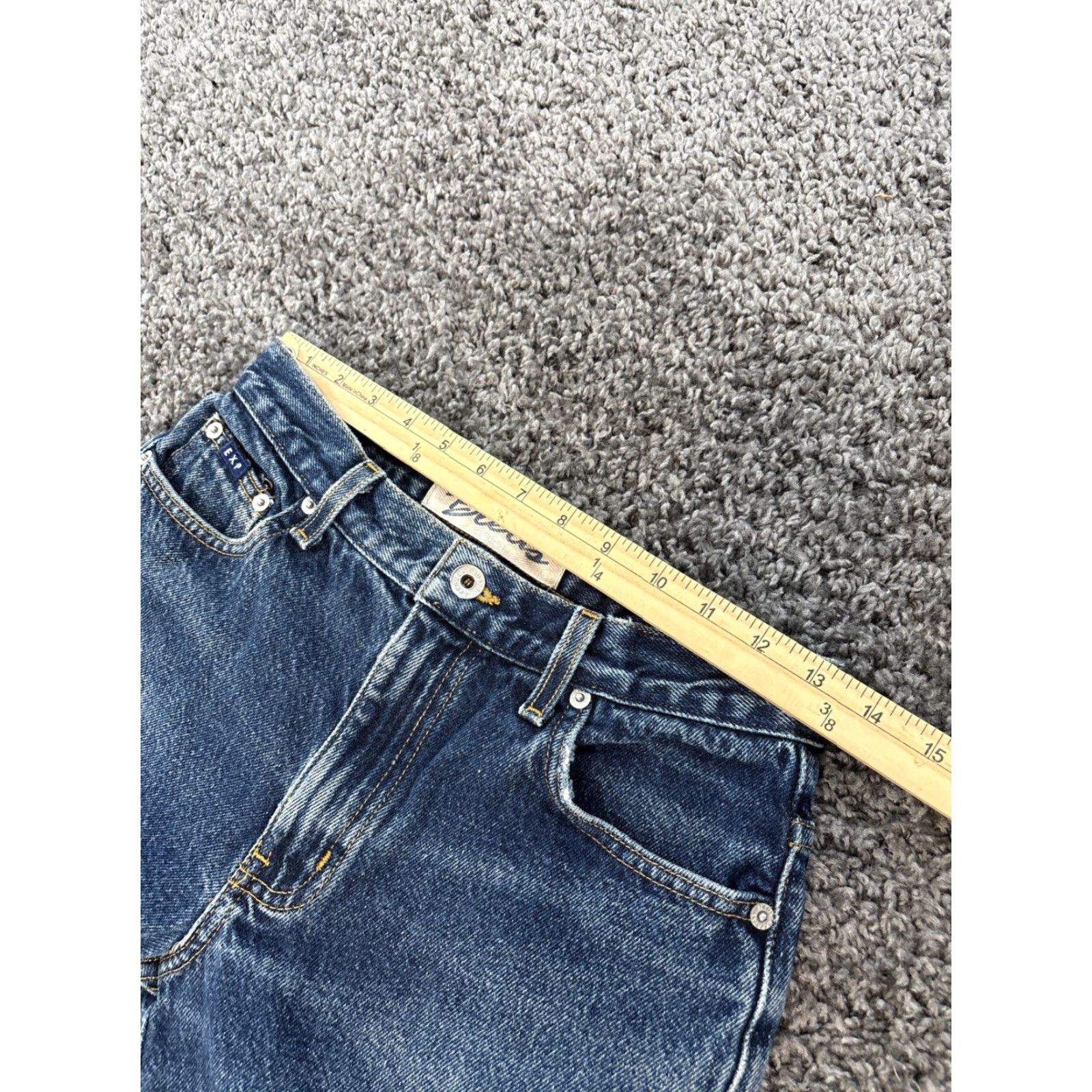 Express VINTAGE Express Jeans Womens 26x30 Stonewash Blue Med Wash Frayed 90s Mens/ Womens? Size 26" / US 2 / IT 38 - 4 Thumbnail