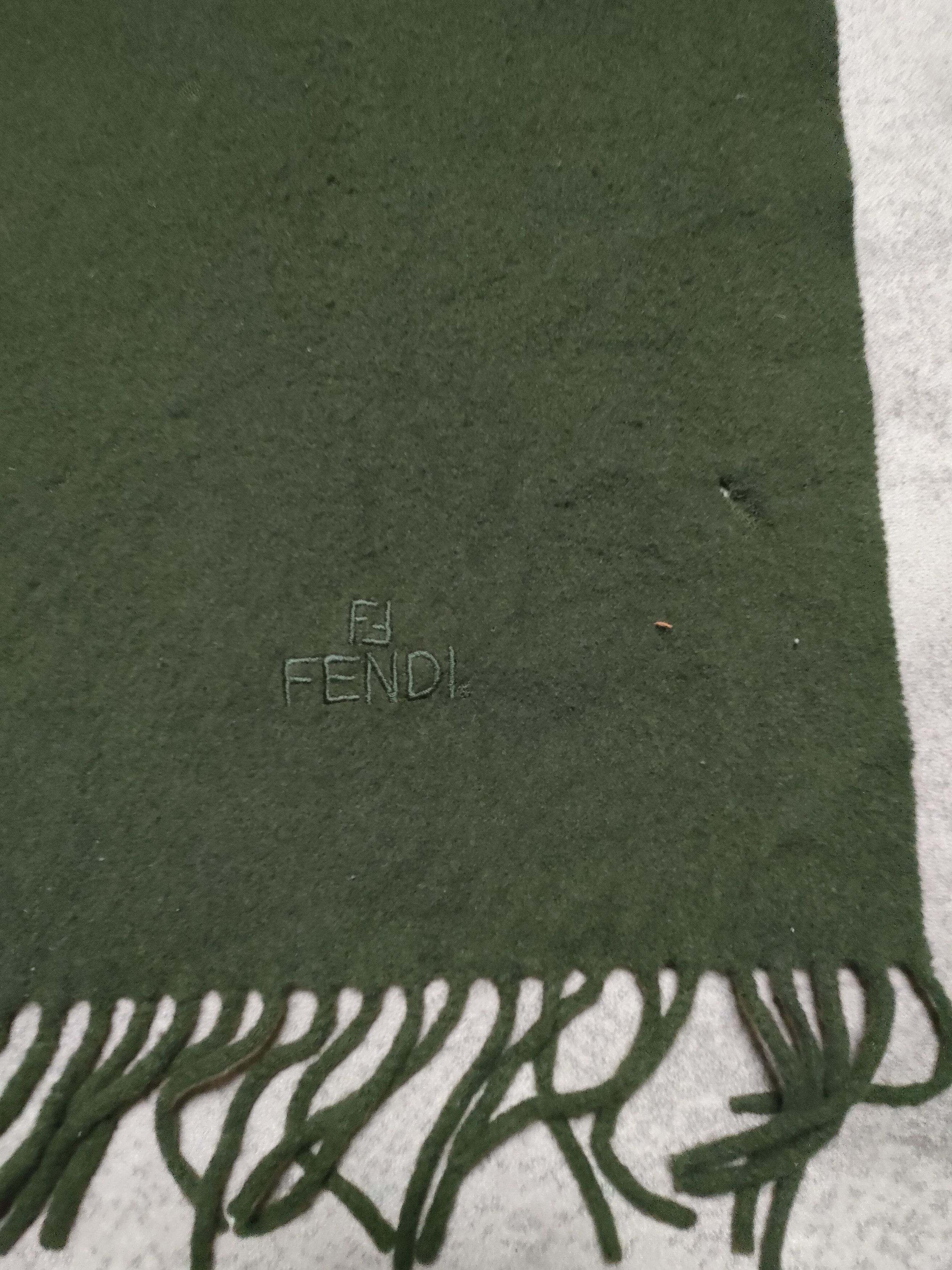Fendi Fendi Muffler Olive Green Size ONE SIZE - 2 Thumbnail