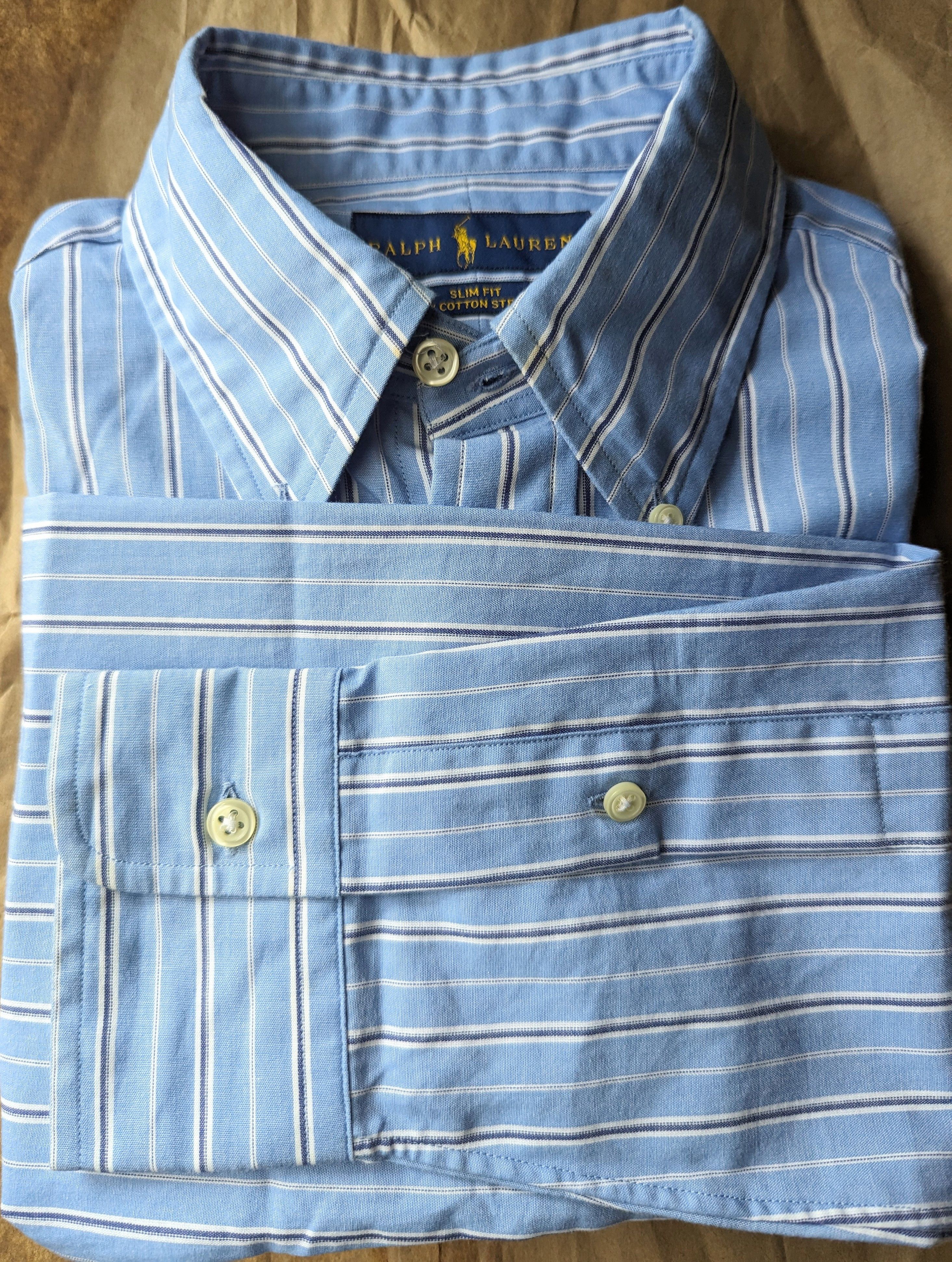 Polo Ralph Lauren × RRL Ralph Lauren × Ralph Lauren BNWT Striped Poplin Button Down Collar Shirt Size US M / EU 48-50 / 2 - 10 Thumbnail