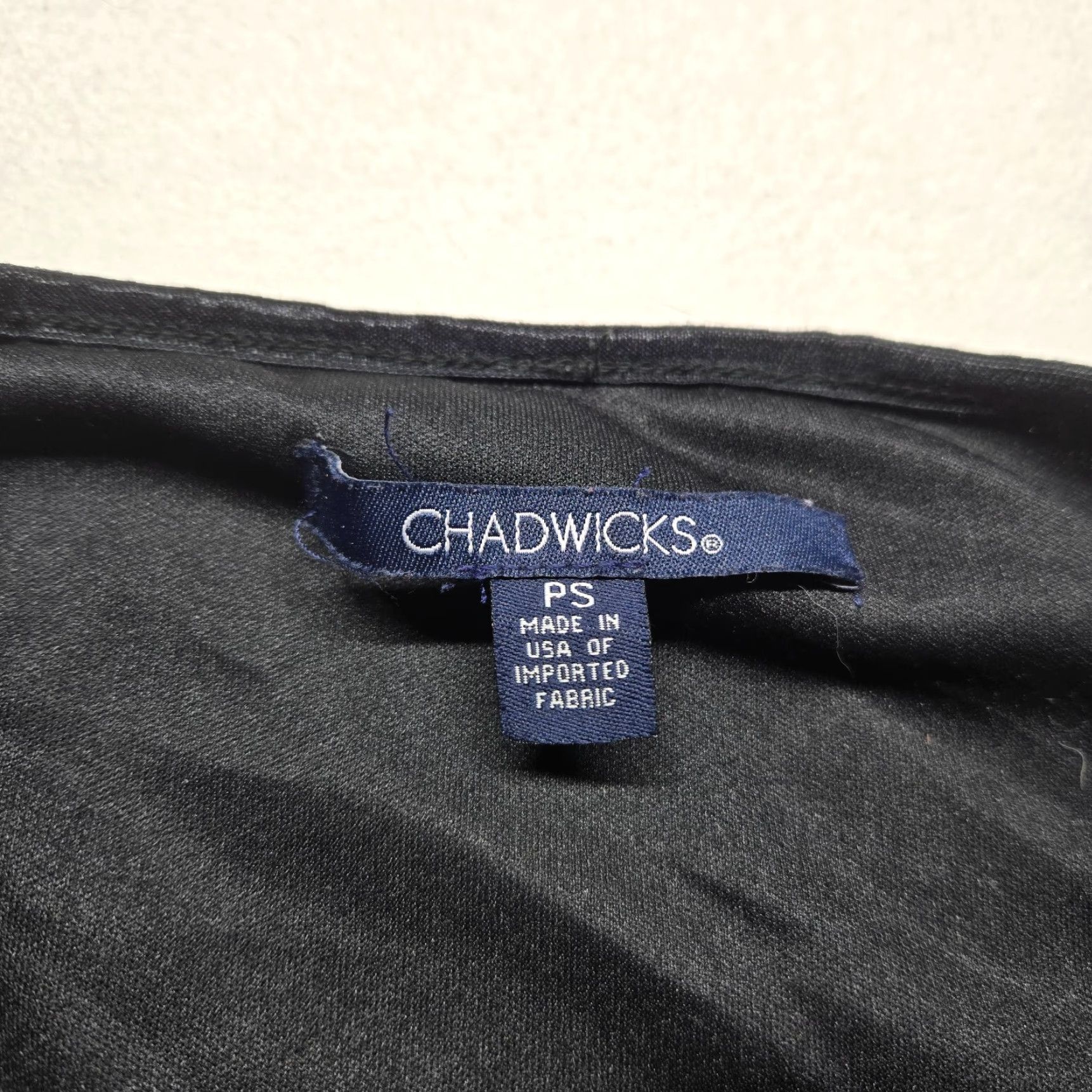 Vintage CHADWICKS Solid Black A-Line Dress Half Sleeve Petite Small Womens Size S / US 4 / IT 40 - 3 Thumbnail