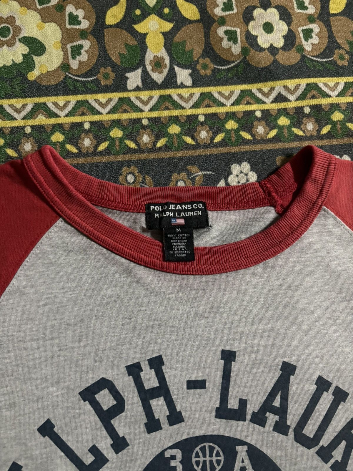Ralph Lauren Vintage Ralph Lauren Spell Out Two Tone Long Sleeve Tee Size US L / EU 52-54 / 3 - 5 Thumbnail