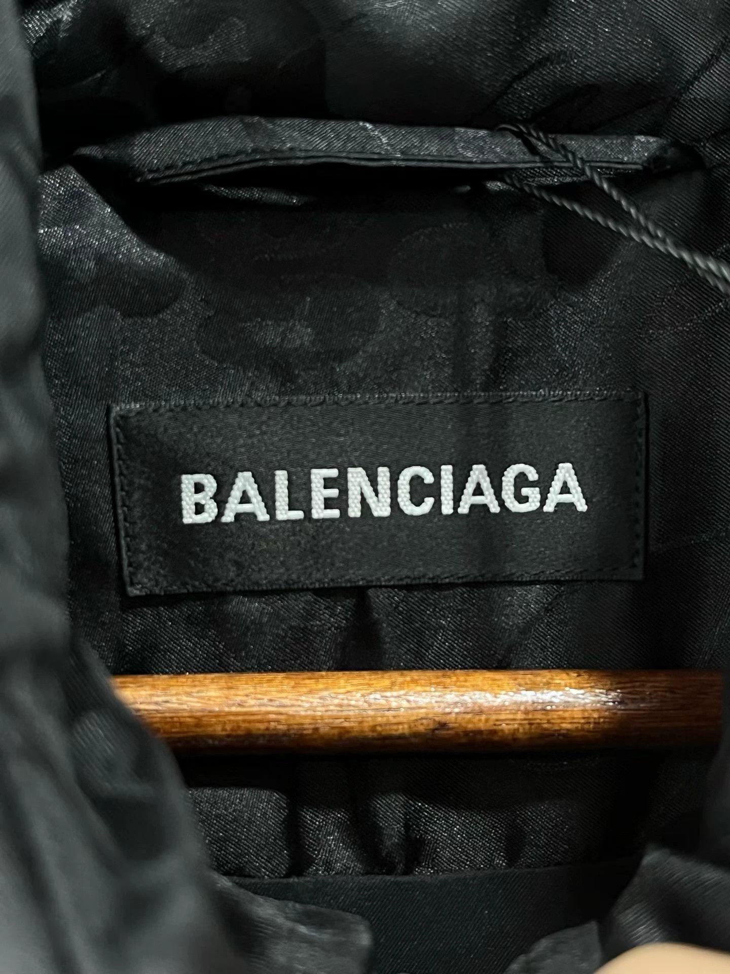 Balenciaga logo print all-over zip-up down jacket