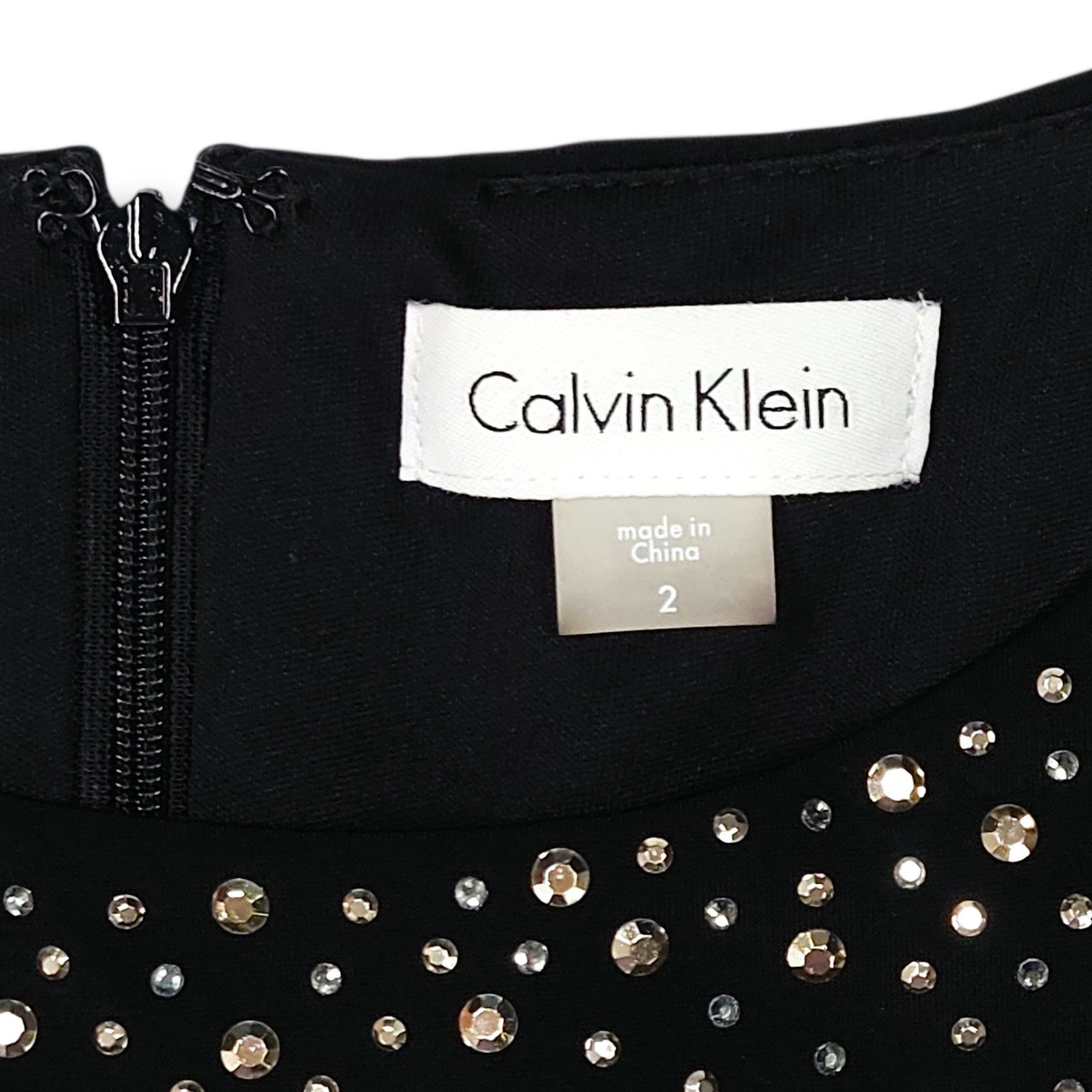 Calvin Klein Calvin Klein Black Sleeveless Dress 2 Embellished Size XS / US 0-2 / IT 36-38 - 5 Thumbnail
