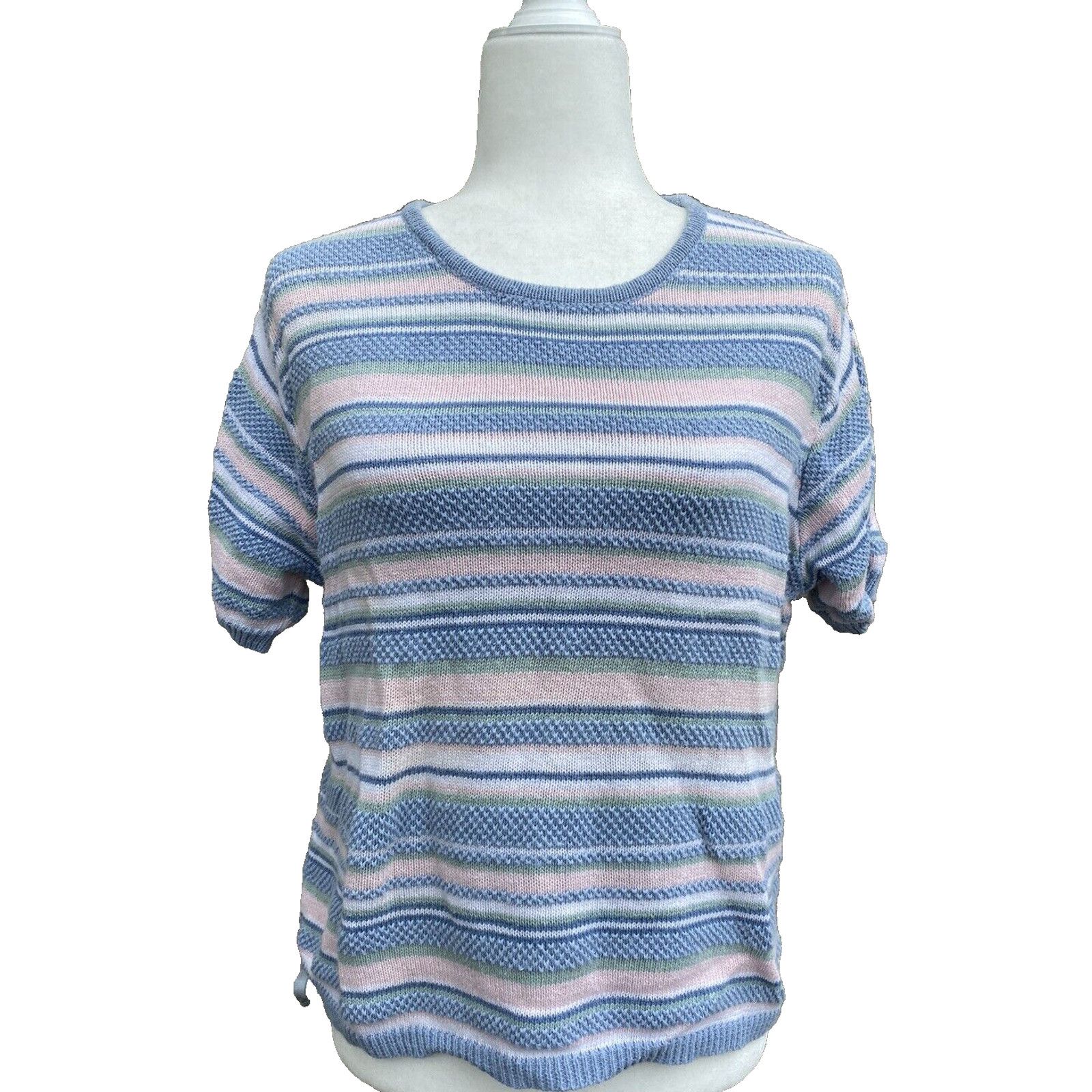 Ralph & Russo Russ striped knit top light cotton Hong Kong size L A000183 Size L / US 10 / IT 46 - 1 Thumbnail