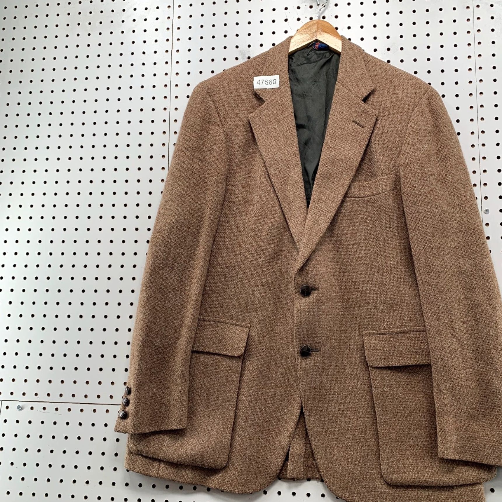 Vintage VINTAGE Baskin Tweed Wool Blazer Mens 40 Brown Business 60s Wool Blazer Two-Button Notch Lapel 2 Piece Regular Length JACKET Size 40R - 6 Thumbnail