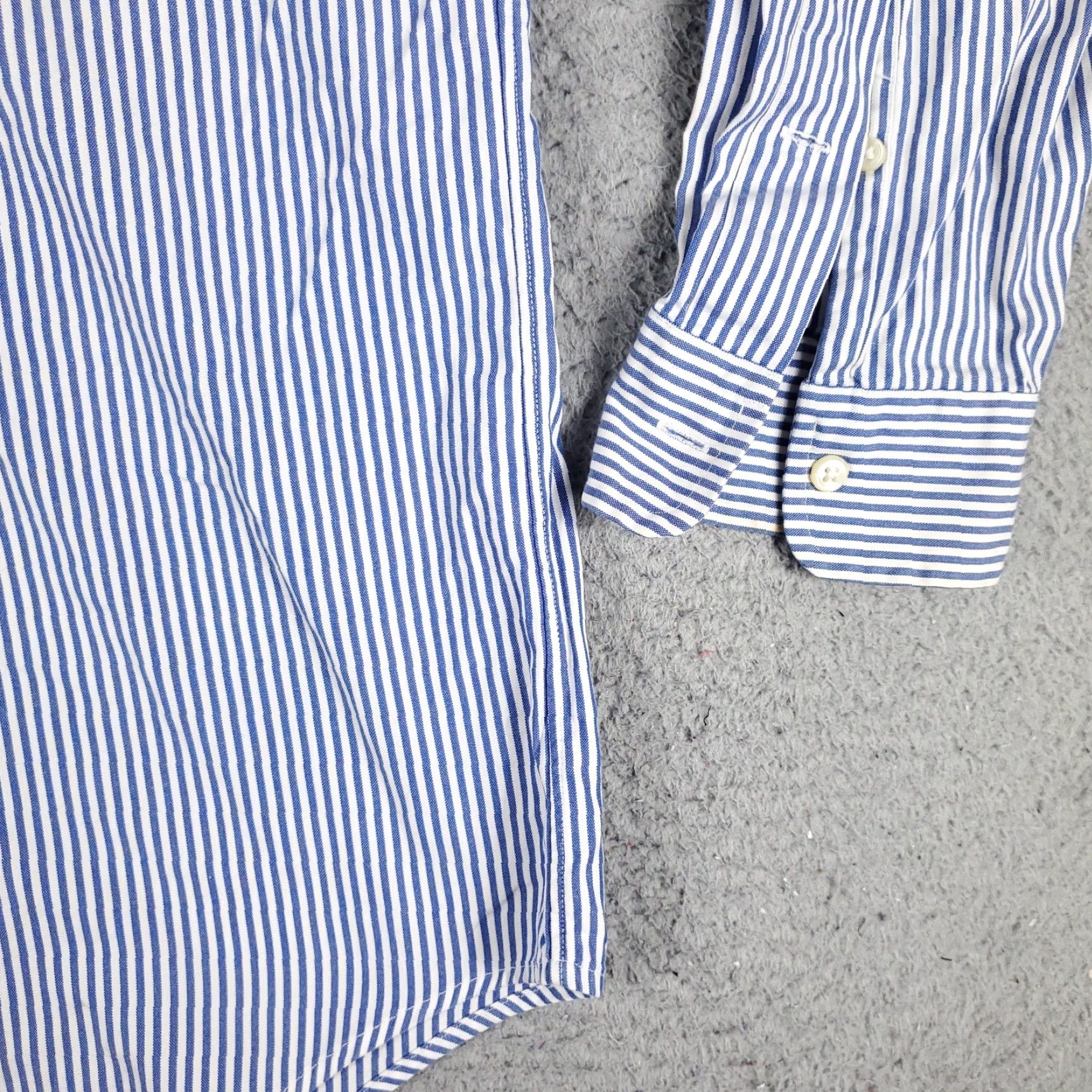 Ralph Lauren Ralph Lauren Dress Shirt Mens Size 16.5 Blue Striped Button Up Long Sleeve Regular Fit Size 42R - 5 Thumbnail