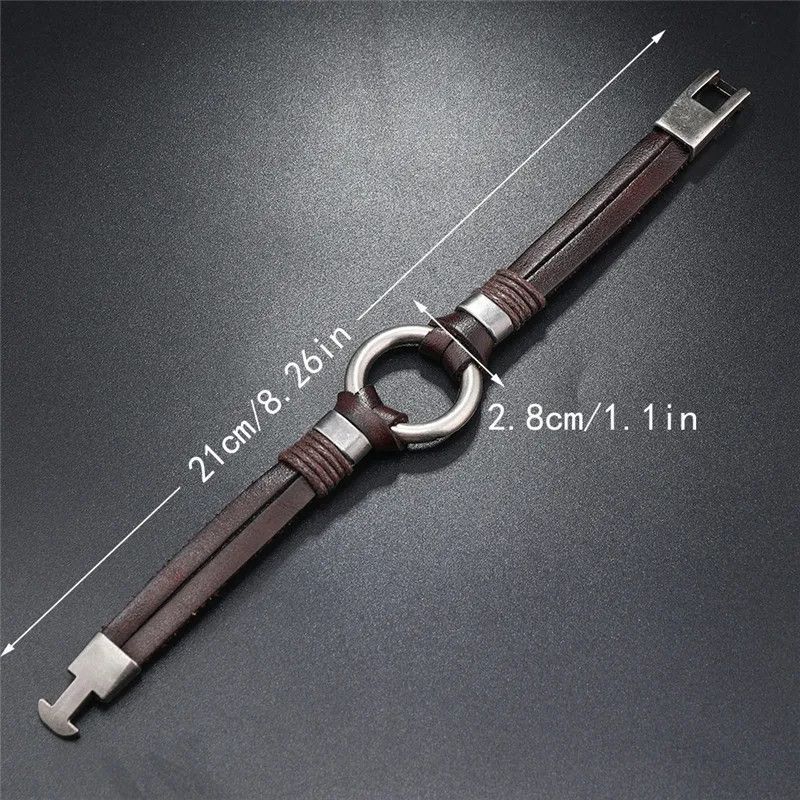 Japanese Brand Braided Brown Leather Bracelet Size ONE SIZE - 3 Thumbnail