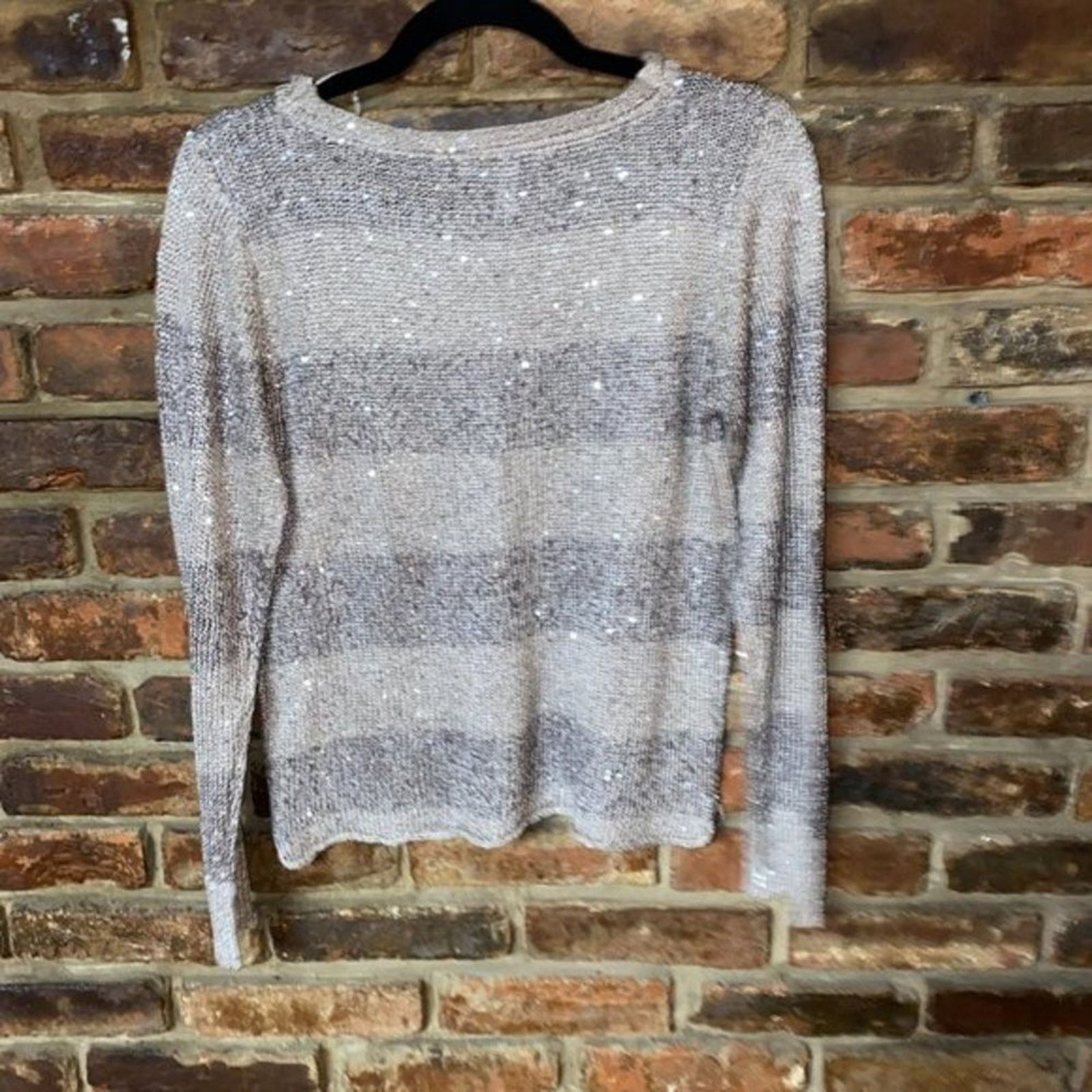 Other Nicole Alexander Striped Sequined Loose Knit Sweater Small Size S / US 4 / IT 40 - 5 Thumbnail