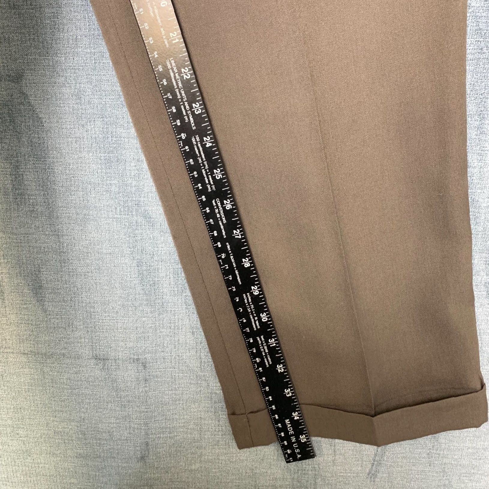Vintage VINTAGE City Streets Dress Pants 34x35 Brown Pleated Front Cuffed Hem Career Formal Size US 34 / EU 50 - 6 Thumbnail