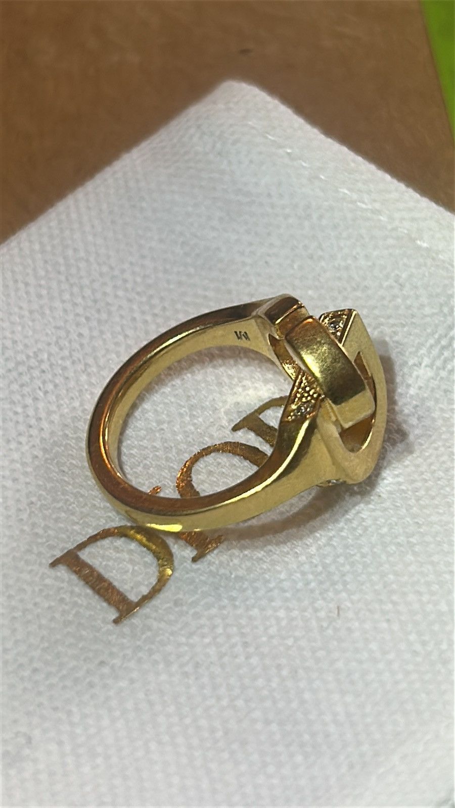 Dior Dior CD LOCK RING Gold-Finish Metal and Silver-Tone Crystal Size ONE SIZE - 5 Thumbnail