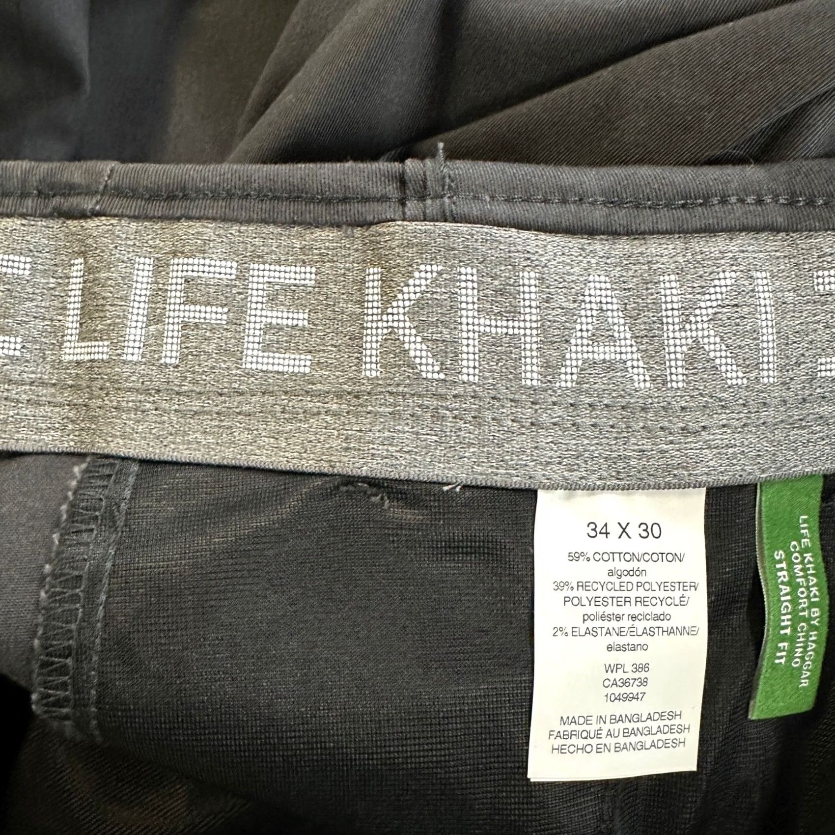 Haggar VINTAGE? No. Haggar Life Khaki Pants Chinos Mens 34X30 Black Comfort Stretch Straight Fit NEW Size US 34 / EU 50 - 4 Thumbnail