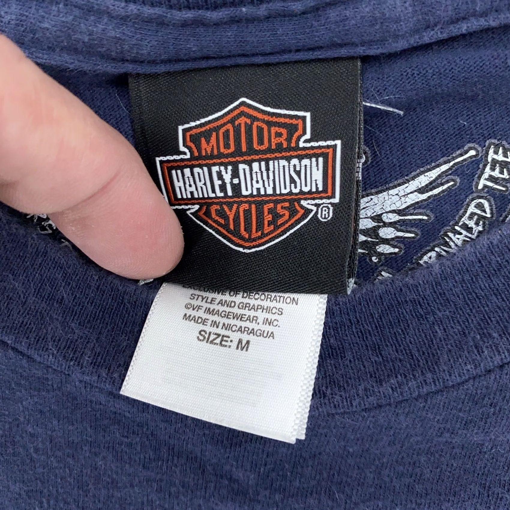 Harley Davidson Harley-Davidson Pocket Shirt Mens Medium Tee Blue Graphic Print Motorcycle USA Biker Classic Motorcycle NH 90s Size US M / EU 48-50 / 2 - 6 Thumbnail