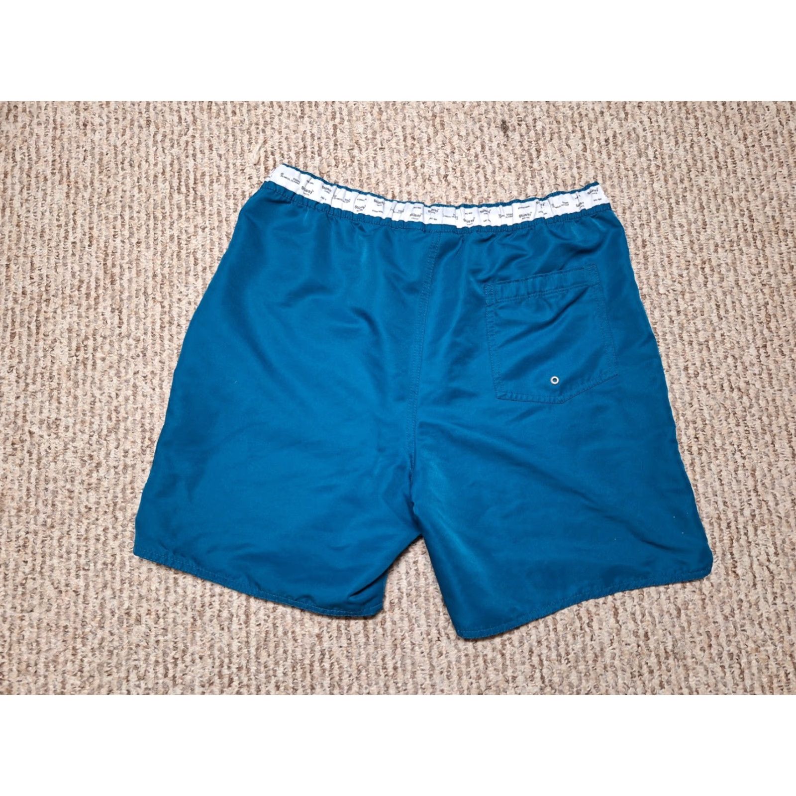 Vintage VINTAGE Stussy Mens Blue Retro Basketball Shorts M RARE Athletic Shorts Size US 31 - 5 Thumbnail