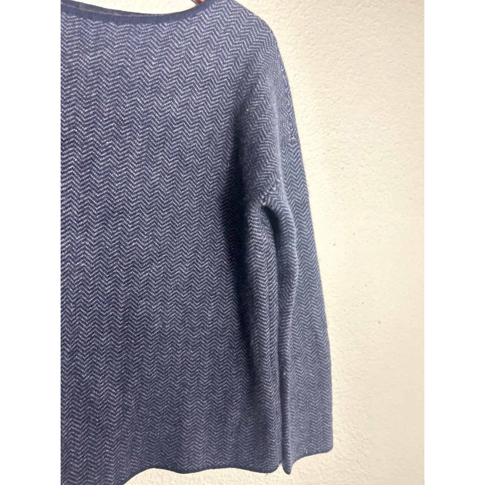 J. Jill J. Jill Wearever Pullover Sweater S Petite Gray Herringbone Wool Blend Womens Size S / US 4 / IT 40 - 4 Thumbnail