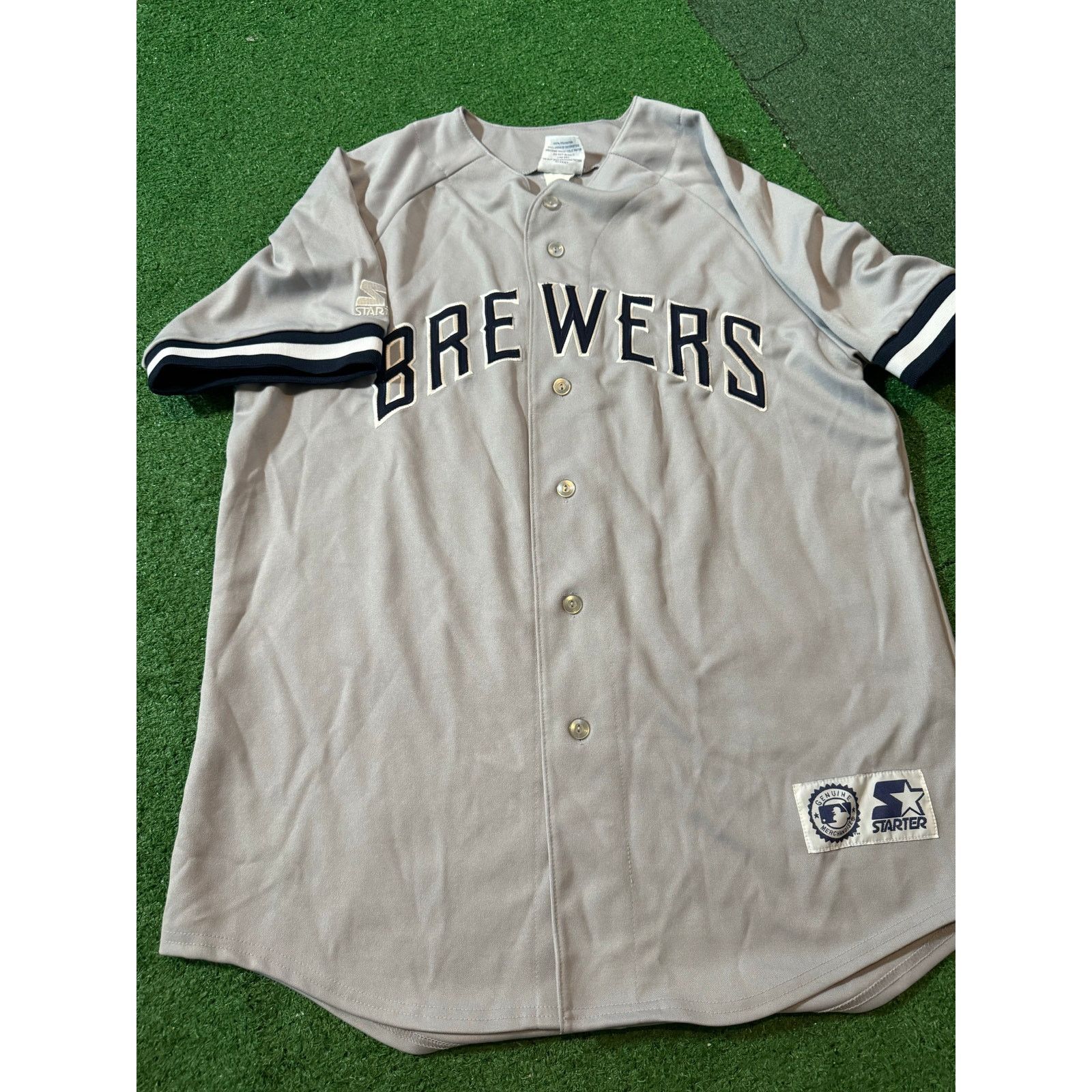 Starter Milwaukee Brewers Vintage Starter Jersey Sz XL Grey Size US XL / EU 56 / 4 - 1 Thumbnail