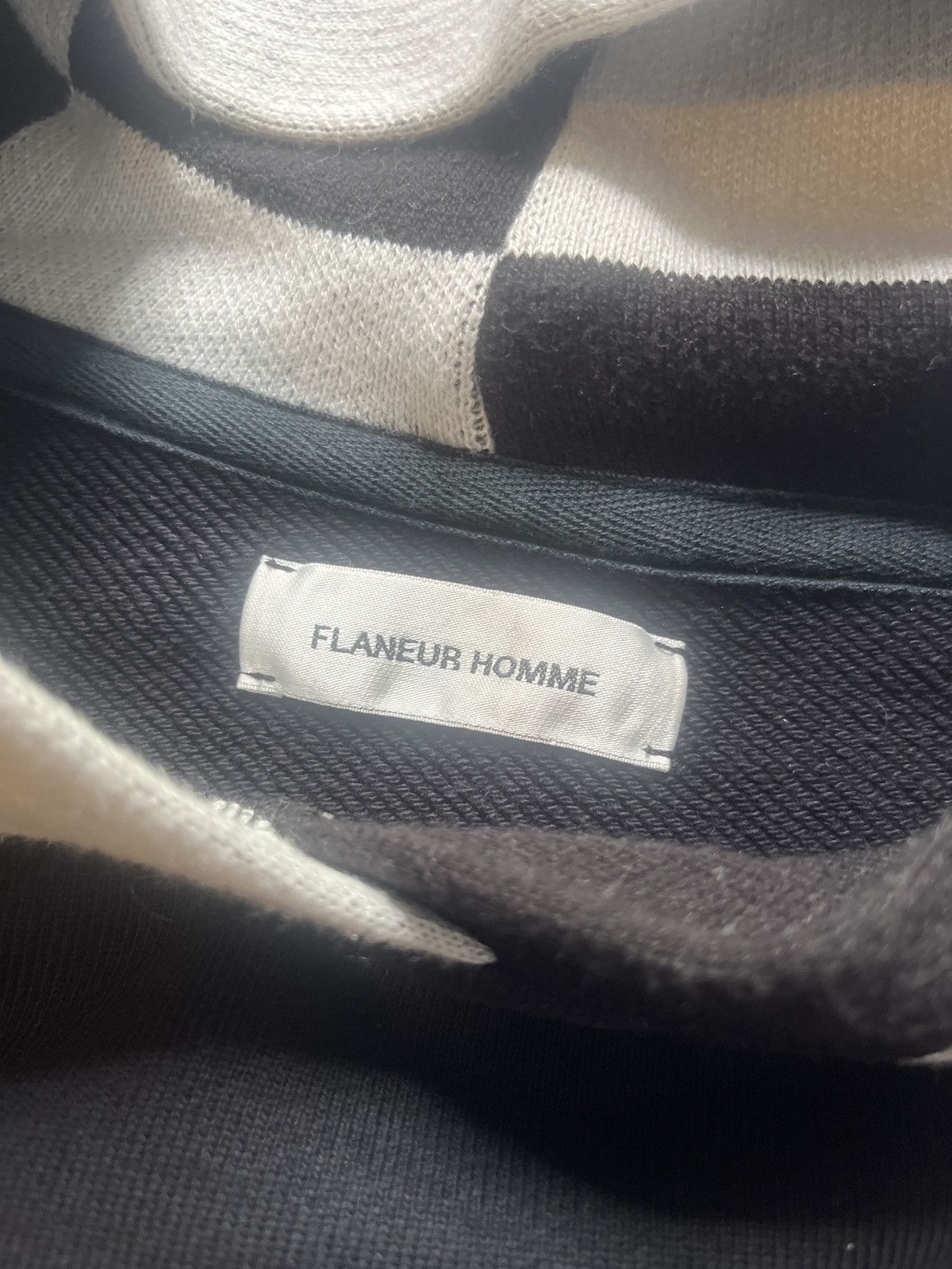 Designer FLANEUR HOMME Checkered hood cotton sweatshirt hoodie Size US L / EU 52-54 / 3 - 2 Thumbnail