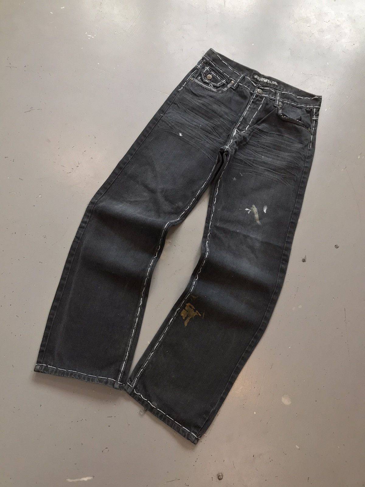 Vintage Vintage GS115 Y2K crazy embroidered studd denim Size US 32 / EU 48 - 4 Thumbnail