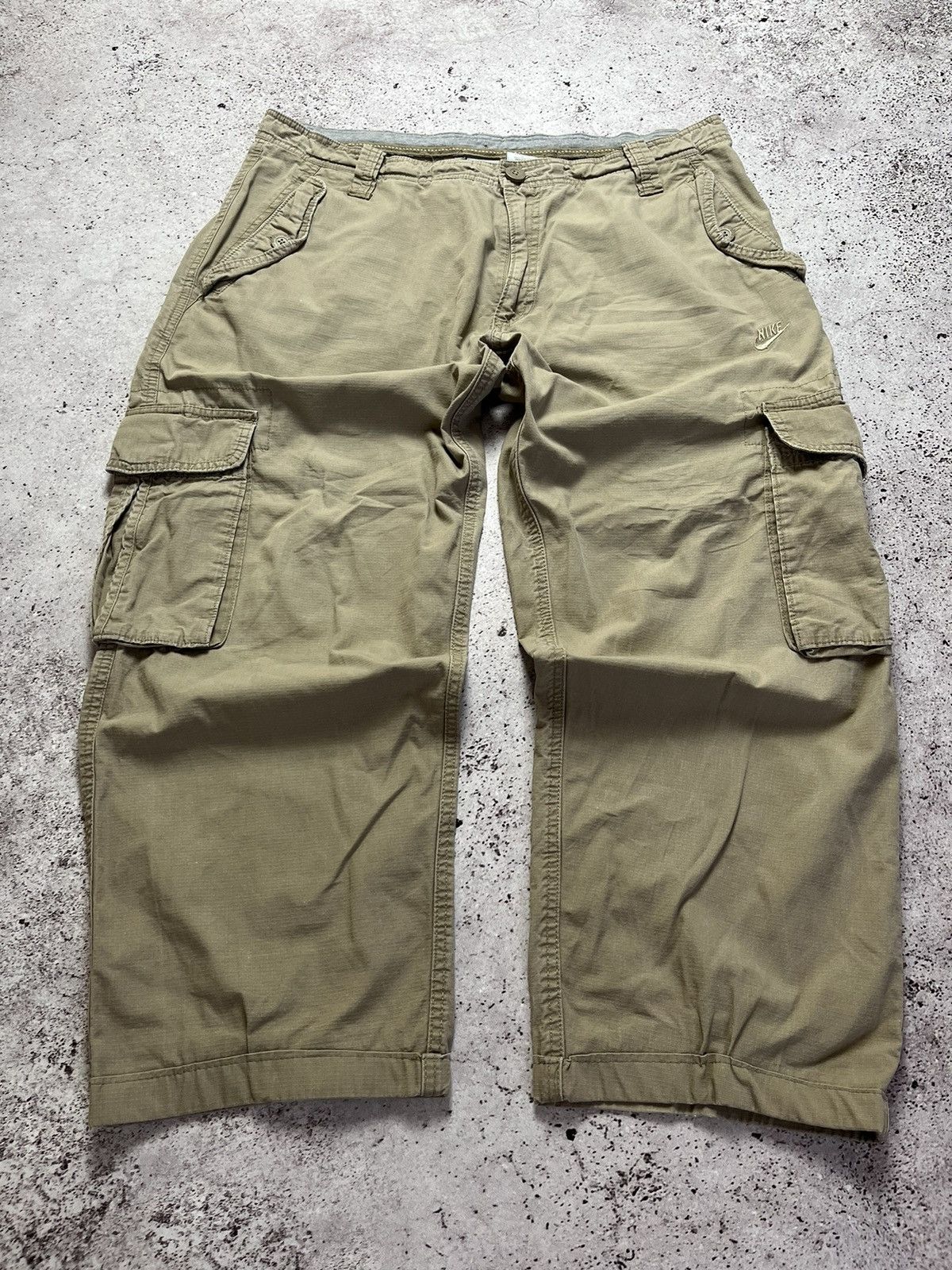 Nike × Vintage Vintage Nike Cargo Pants Track Nylon Drill Y2K style Swoosh Size US 36 / EU 52 - 8 Thumbnail