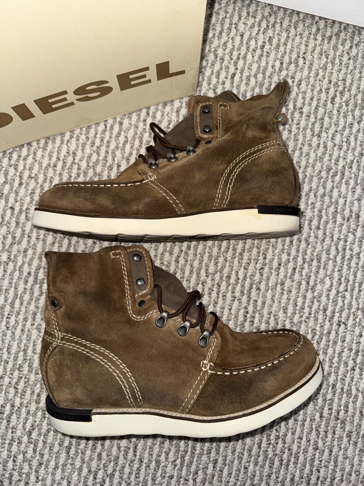 Diesel Diesel Builder Leather Moc-Toe Boots – Brown Suede US 10 Size US 10 / EU 43 - 2 Thumbnail