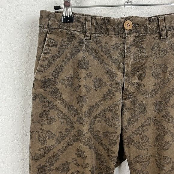 Scotch & Soda Scotch & Soda Brown Paisley Floral Diamond Flat Front Patter Size US 29 - 2 Thumbnail