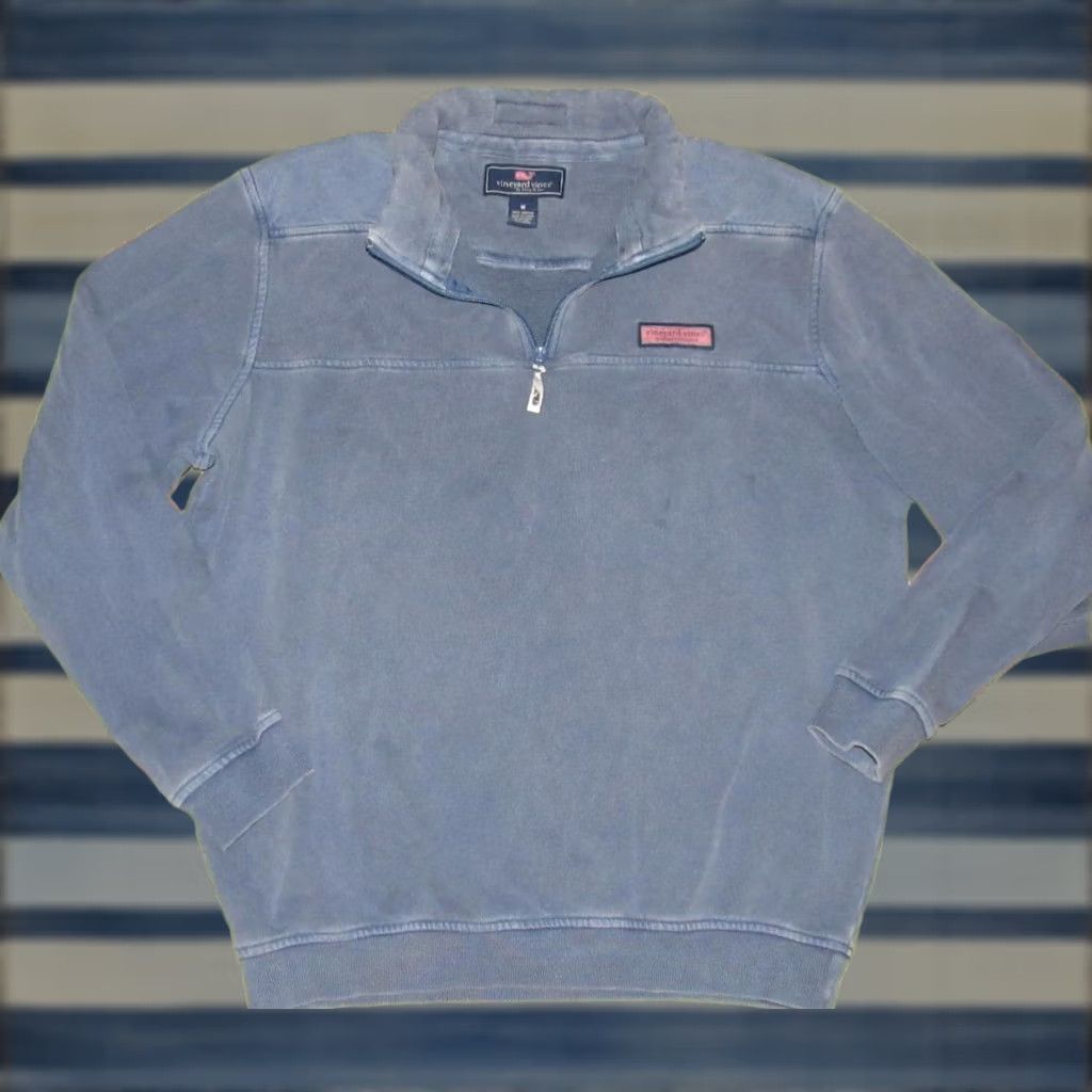 Vineyard Vines VINEYARD VINES Ocean Blue 1/4 Zip Cotton Shep Sweater Medium Size US M / EU 48-50 / 2 - 1 Thumbnail