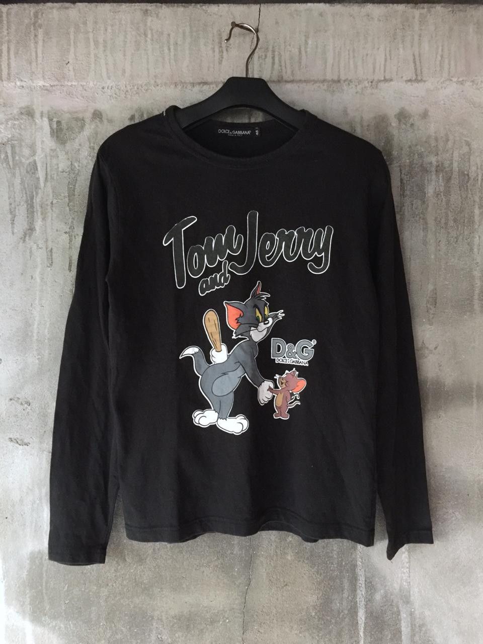 image of Dolce Gabbana Tom And Jerry Long Sleeve in Black, Men's (Size Small)