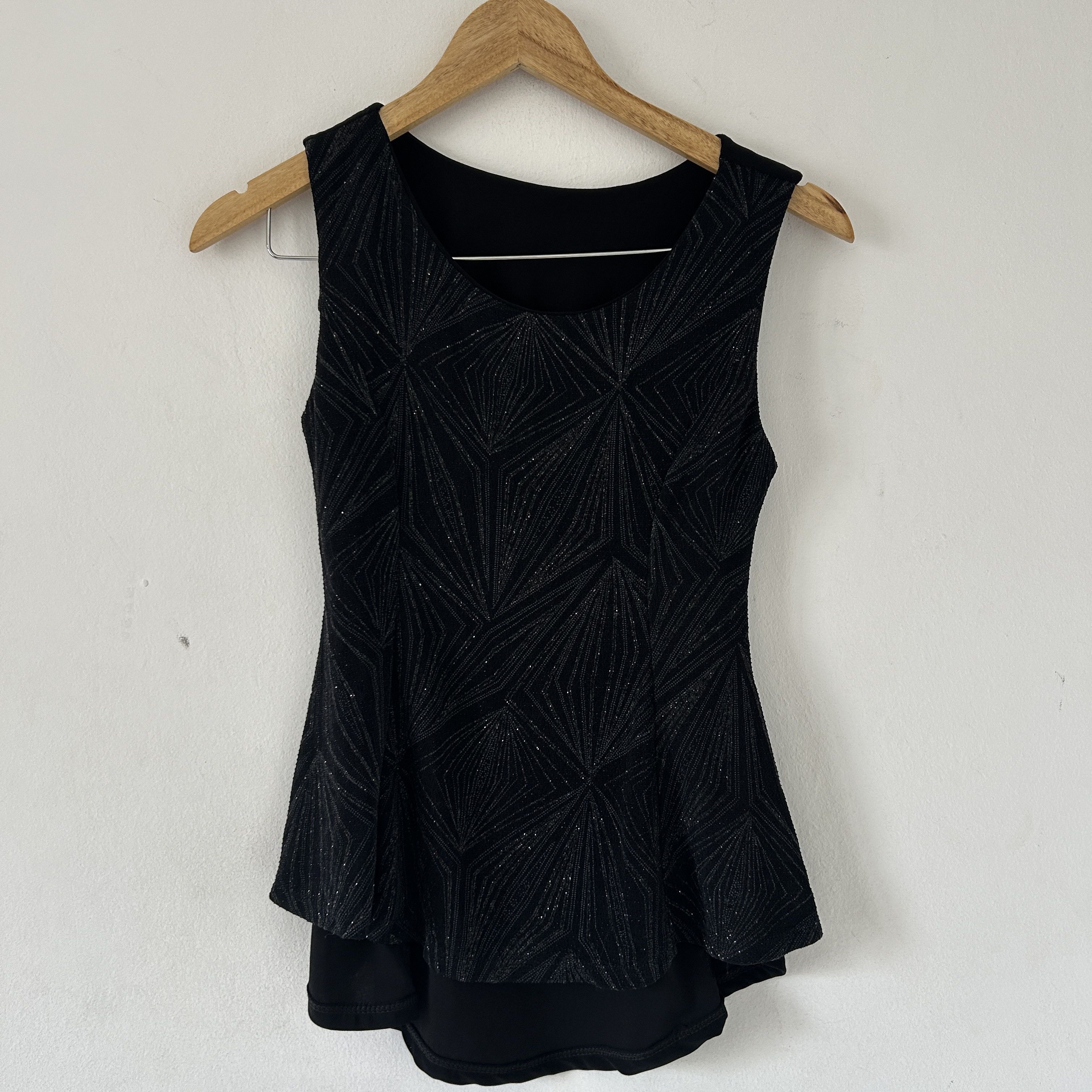 Vintage Vintage 90s black glitter peplum tank top Size M / US 6-8 / IT 42-44 - 7 Thumbnail