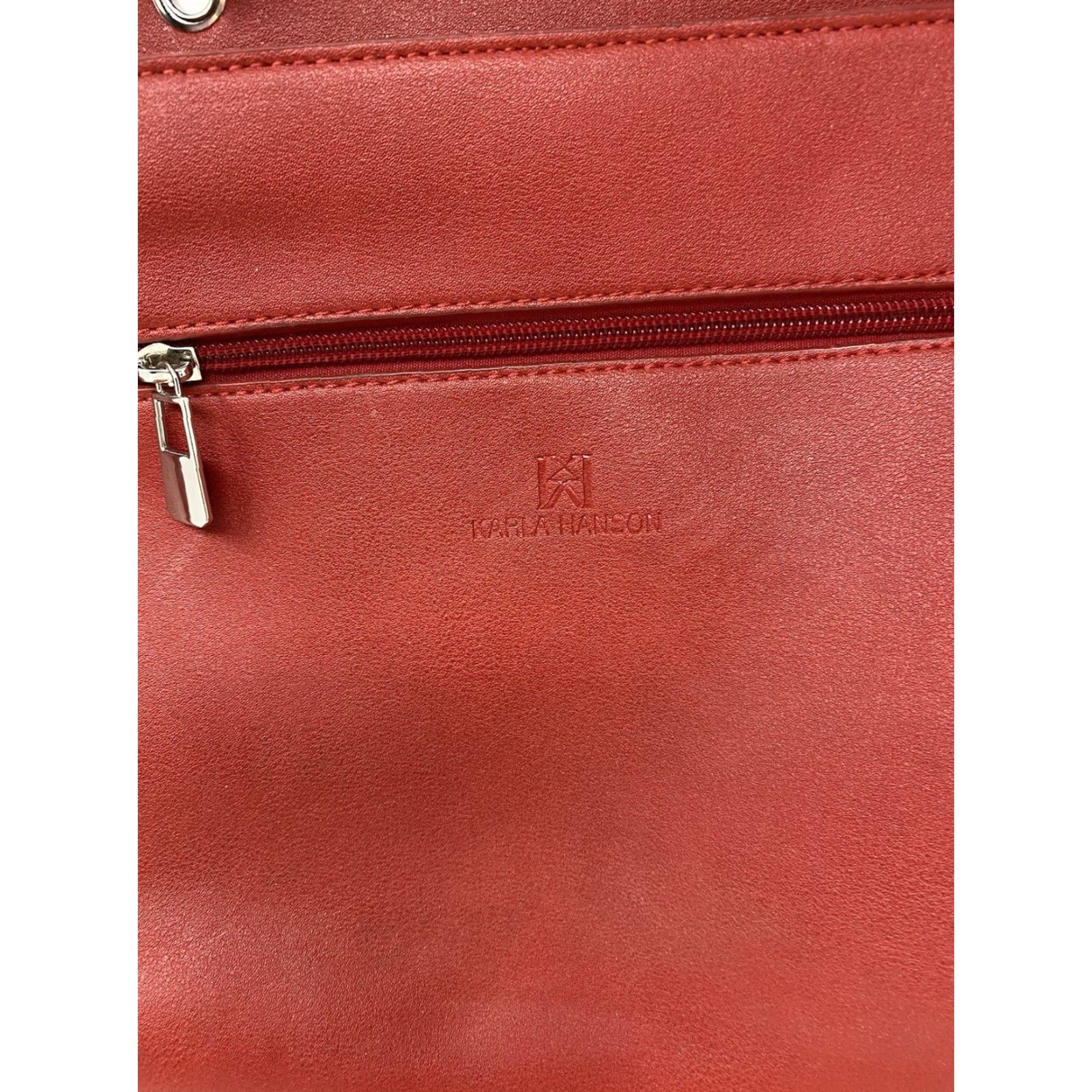 Vintage Karla Hanson Crossbody Bag Red Snake Print Faux Leather Pockets Crossbody Strap Card Holder Vintage No Size M / US 6-8 / IT 42-44 - 3 Thumbnail