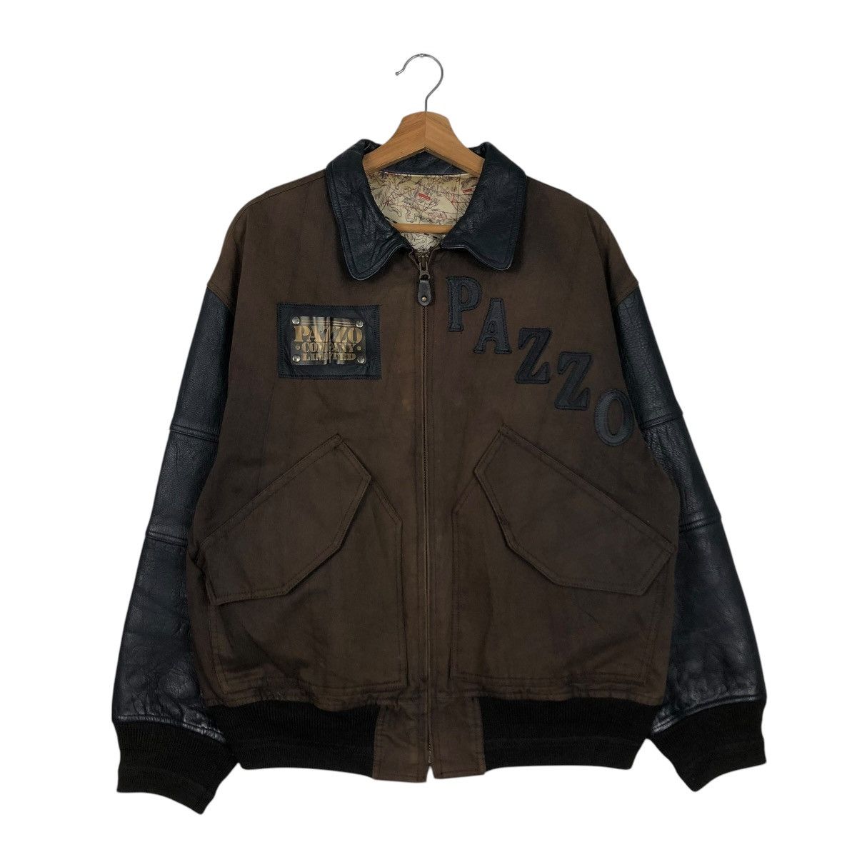 Japanese Brand 🔥VINTAGE BOMBER LEATHER JACKET PAZZO COMPANY ISSEY MIYAKE Size US M / EU 48-50 / 2 - 3 Thumbnail