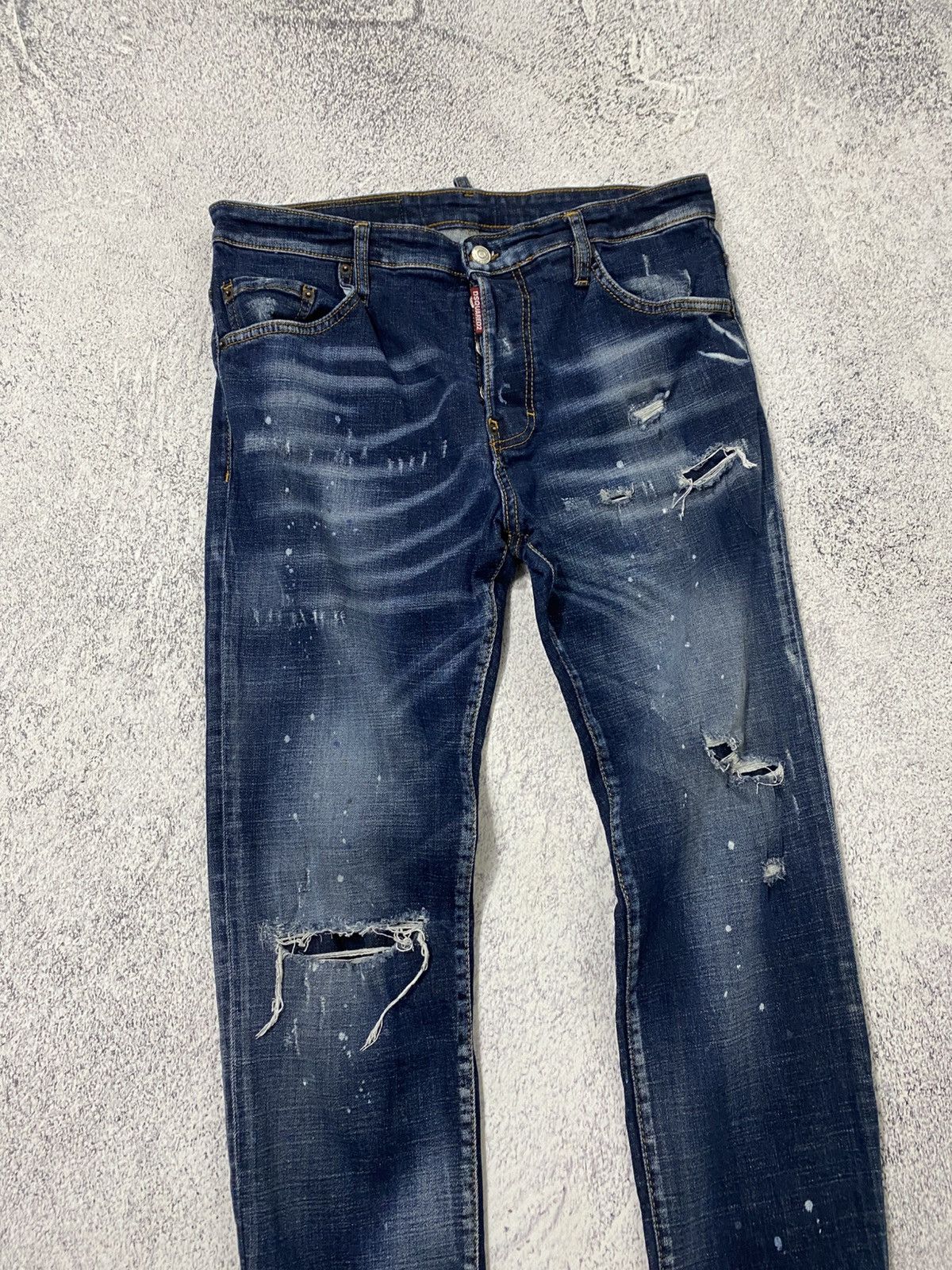 Dsquared2 Dsquared2 Tidy Biker Painted Distressed Skinny Jeans Pants Size US 30 / EU 46 - 3 Thumbnail