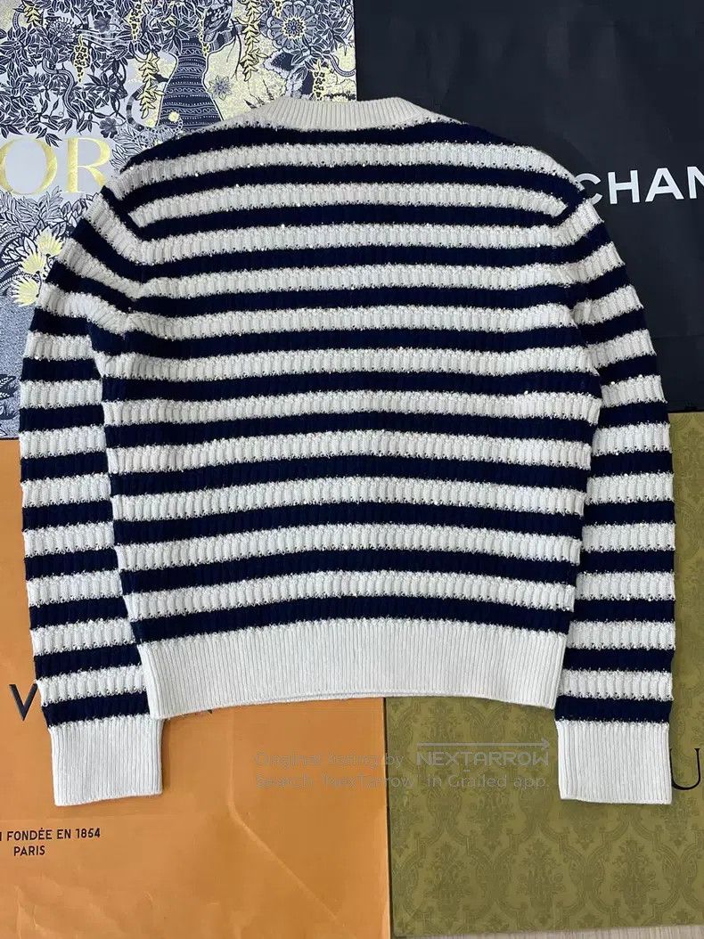Chanel Chanel Blue and white sequin striped sweater Size XS / US 0-2 / IT 36-38 - 3 Thumbnail