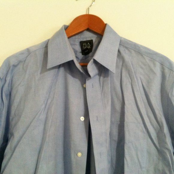 Jos. A. Bank JOS.A.BANK MENS BLUE 100%COTTON DRESS SHIRT SIZE: 17-33 Size US XL / EU 56 / 4 - 1 Thumbnail