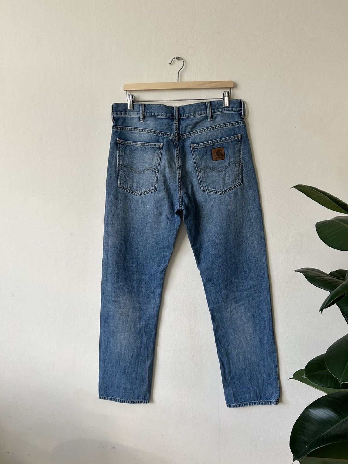 Carhartt × Vintage CARHARTT VTG WASHED BLACK OLD MONEY LEATHER TAB BAAGY PANTS Size US 32 / EU 48 - 1 Thumbnail