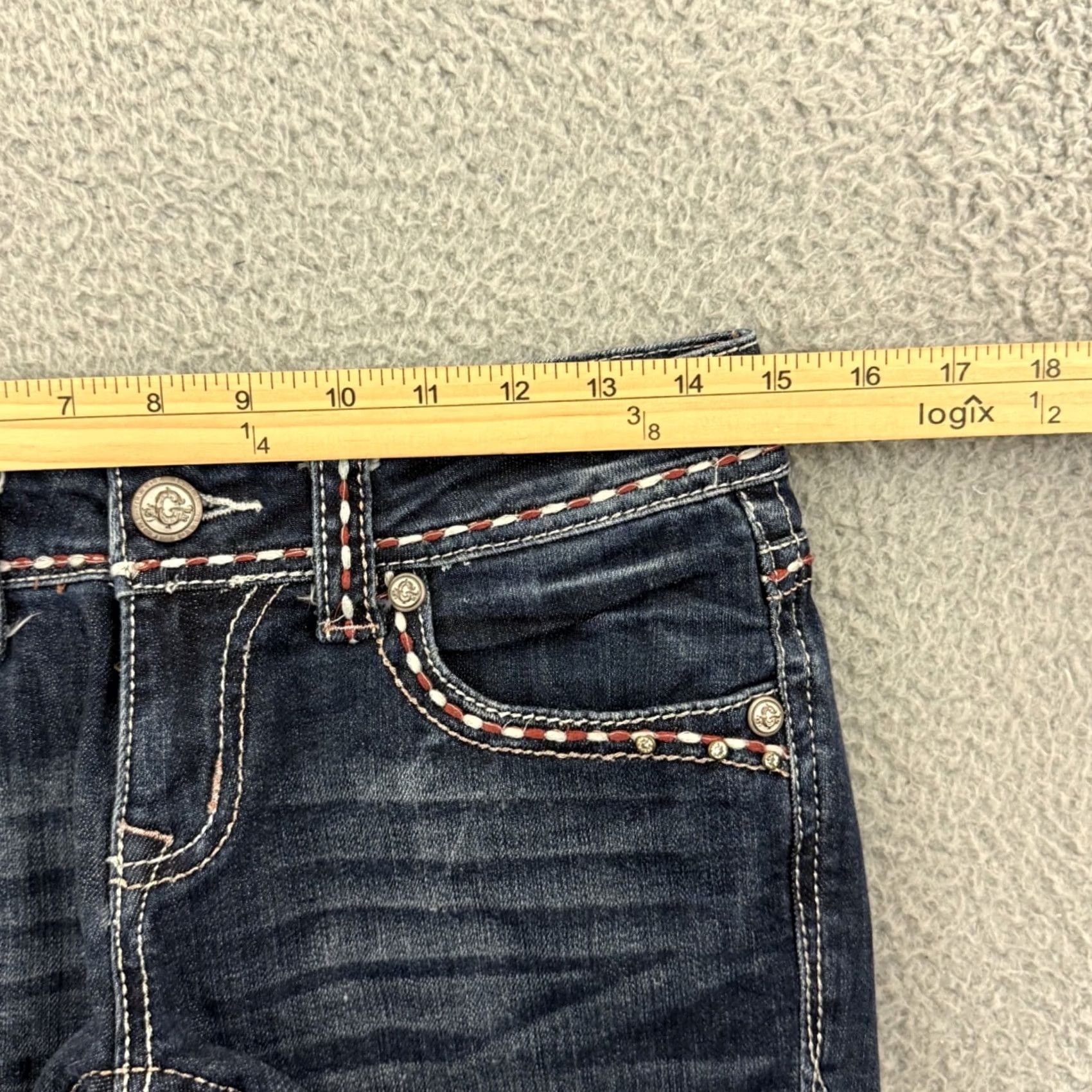 Grace in LA Grace in LA Shorts Women 26 Blue Denim Mid Rise Cutoff Stretch Vintage No Size 26" / US 2 / IT 38 - 6 Thumbnail