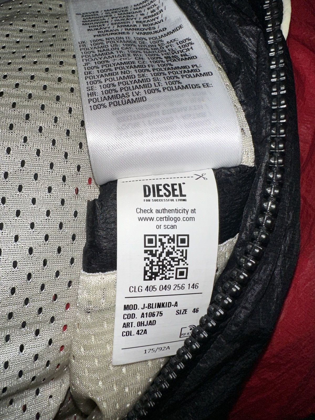 Diesel Diesel J-Blinkid-A Nylon Biker Jacket Size US S / EU 44-46 / 1 - 8 Thumbnail
