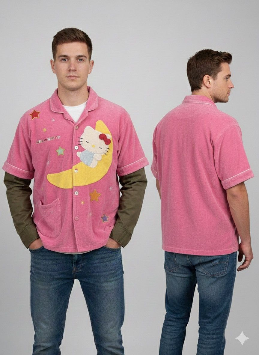 Cartoon Network 🔥Hello Kitty Velvet Shirt Size US M / EU 48-50 / 2 - 1 Thumbnail