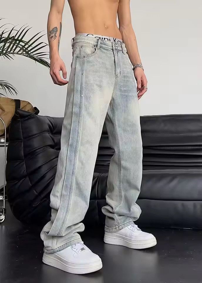 Japanese Brand Grunge Style Denim Jeans - Light Wash - Authentic Urban Look Size US 28 / EU 44 - 1 Thumbnail