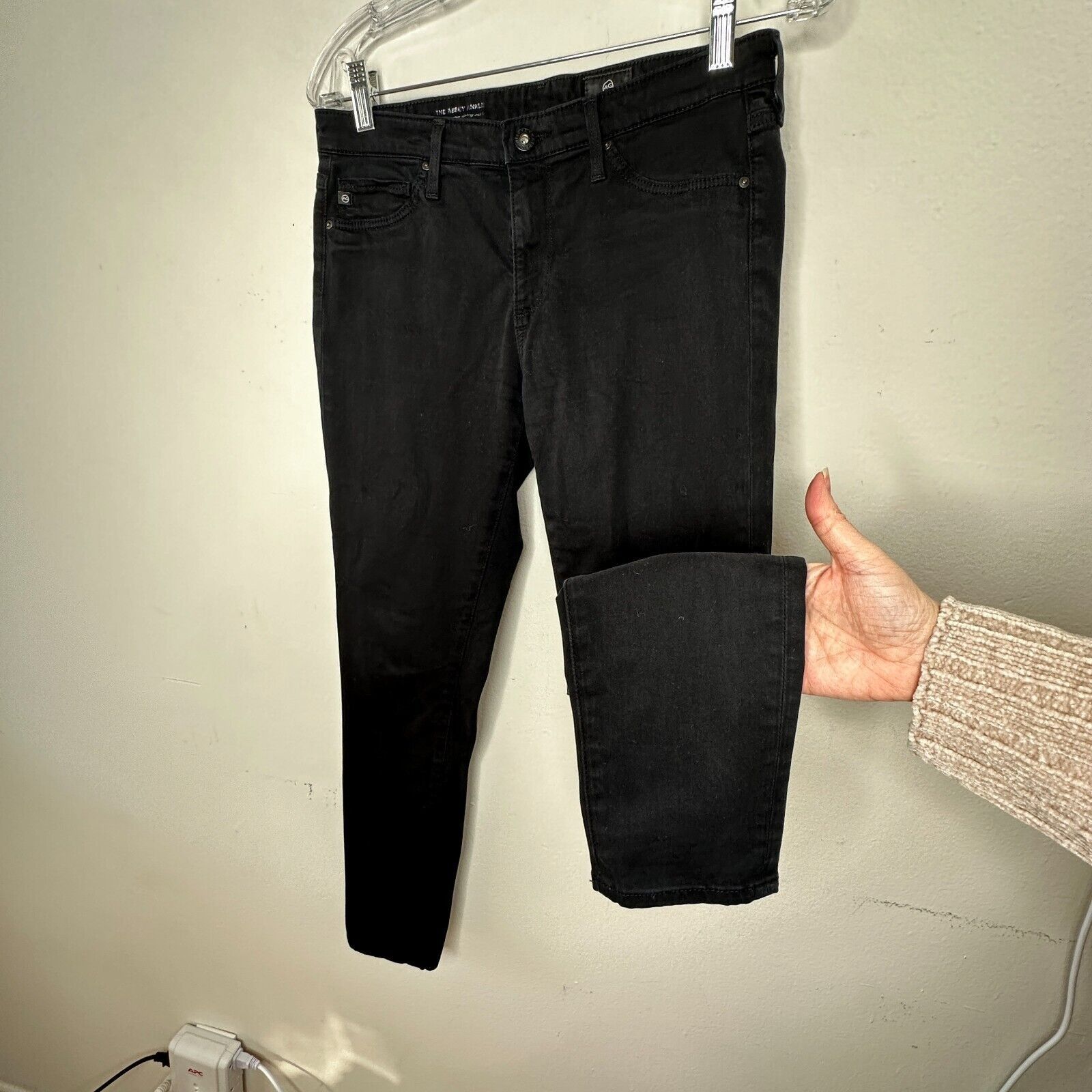 AG Adriano Goldschmied Adriano Goldschmeid Black Ankle Mid Rise Skinny Jeans 27 Size 27" / US 4 / IT 40 - 3 Thumbnail