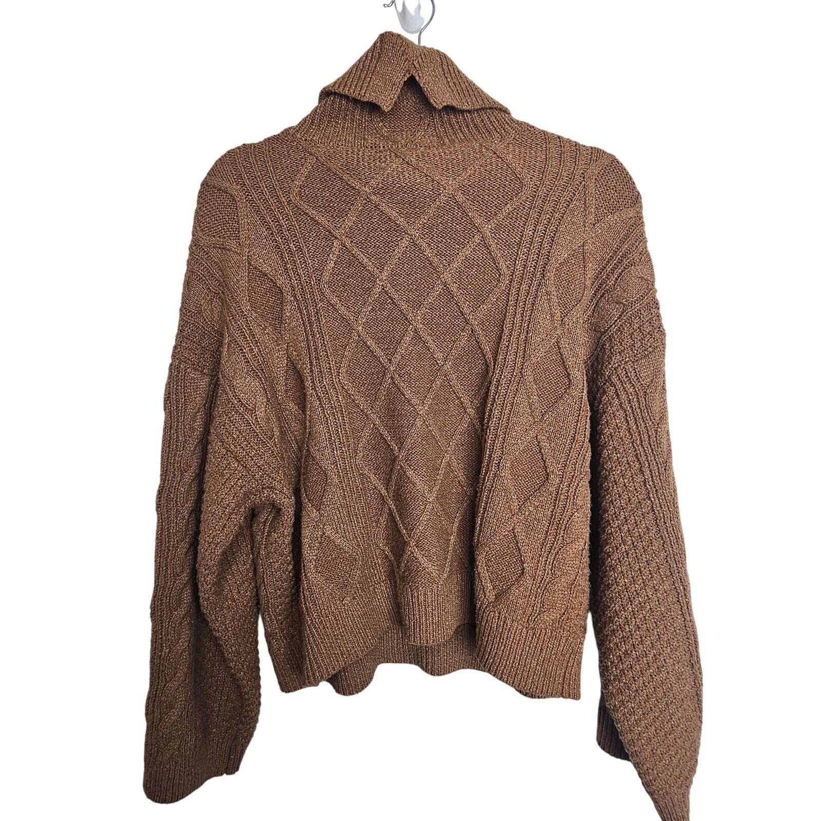 Elie Tahari Elie Tahari Womens Cable Knit Fisherman Turtleneck Sweater M Size M / US 6-8 / IT 42-44 - 9 Thumbnail