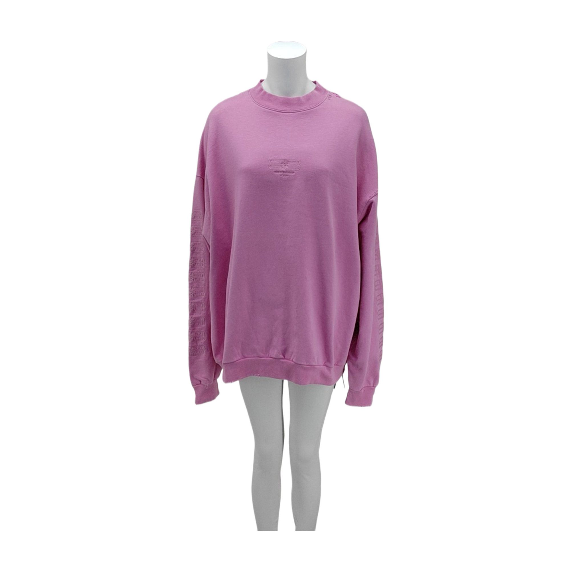 Balenciaga BALENCIAGA Pink Logo Cotton Sweatshirt Size M / US 6-8 / IT 42-44 - 1 Thumbnail