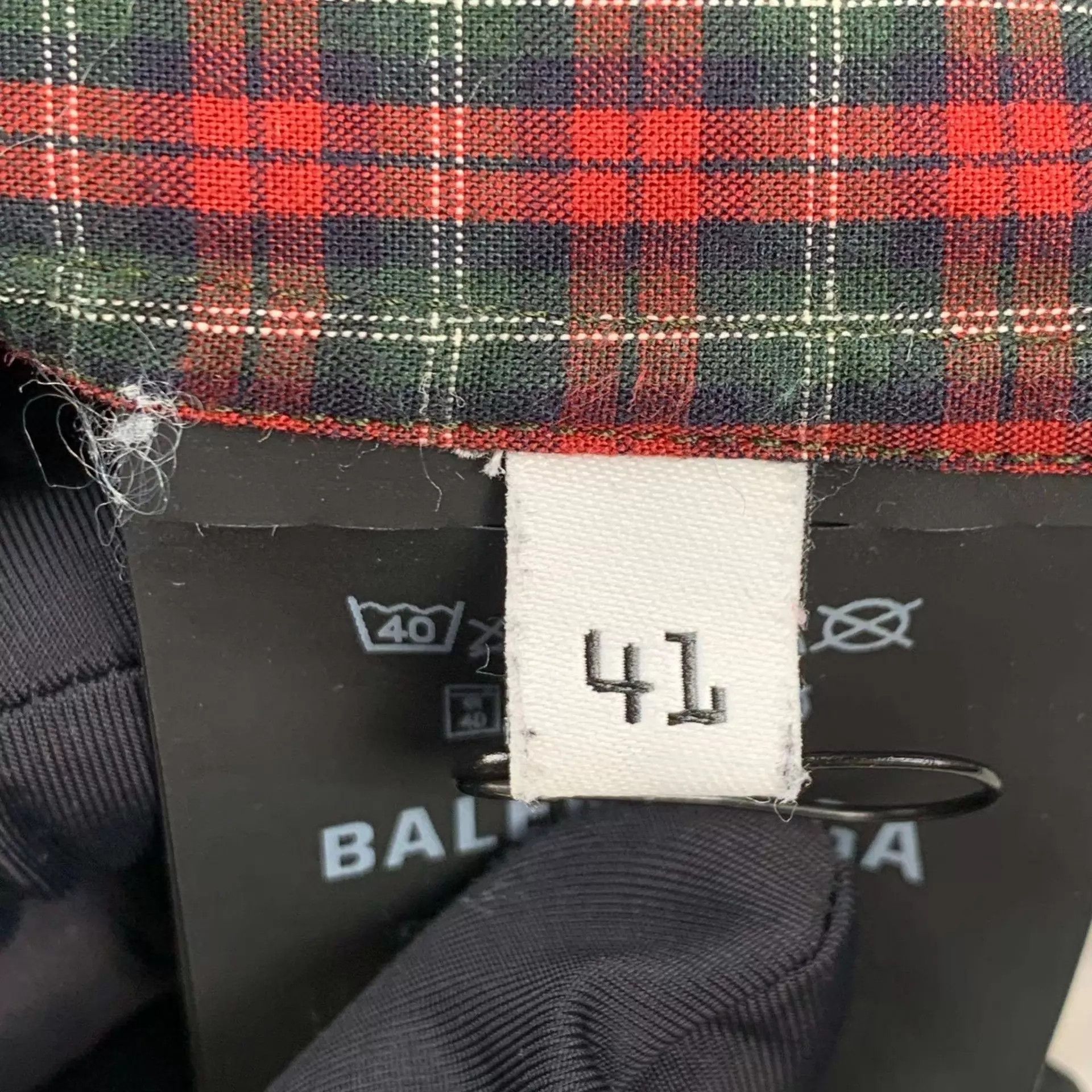 Balenciaga Balenciaga Check Shirt B Logo Red & Green 41 Size US L / EU 52-54 / 3 - 5 Thumbnail