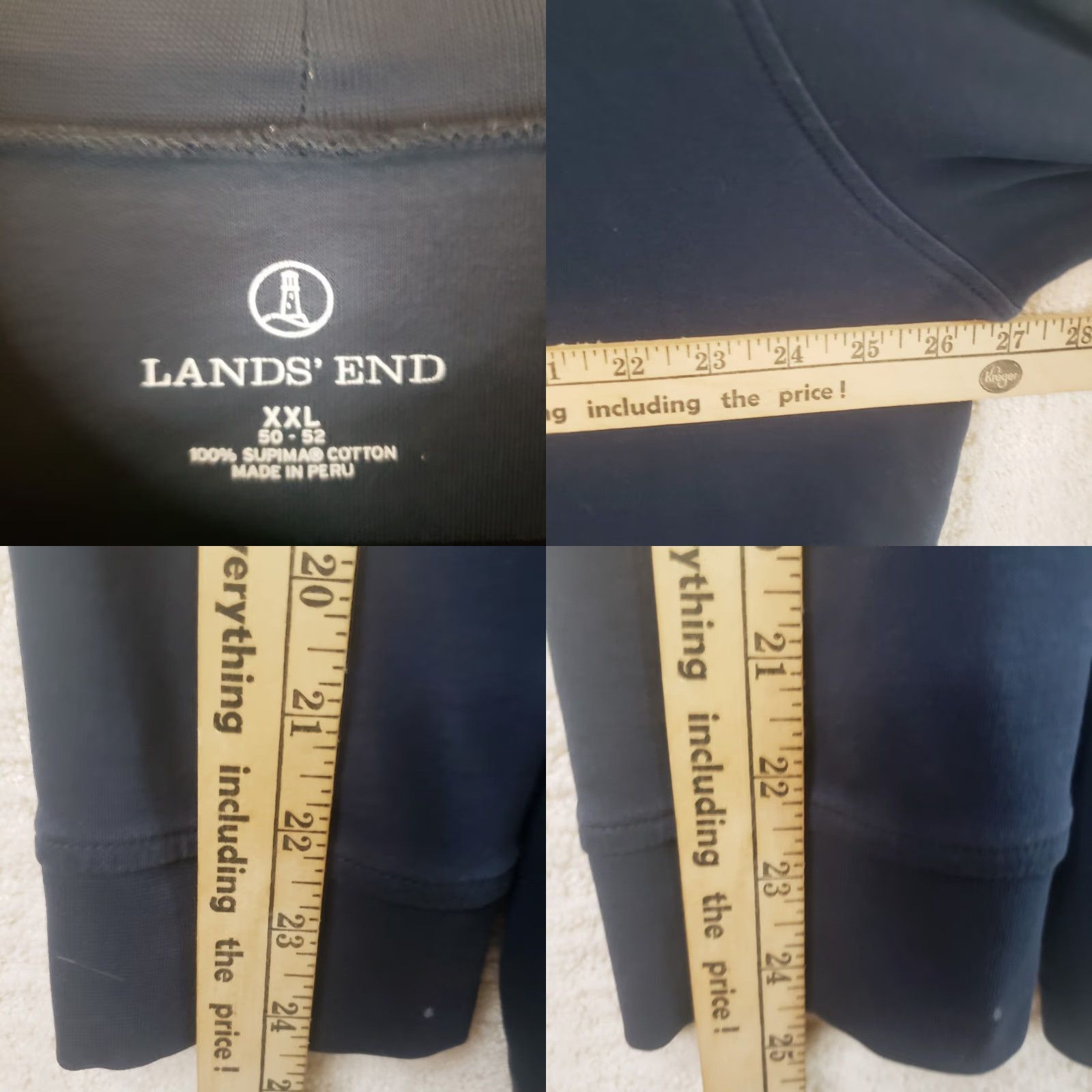 Lands' End Lands' End Super-T Shirt Men's XXL Black Supima Cotton Mock Neck Long Sleeve Shirt Size US XXL / EU 58 / 5 - 8 Thumbnail