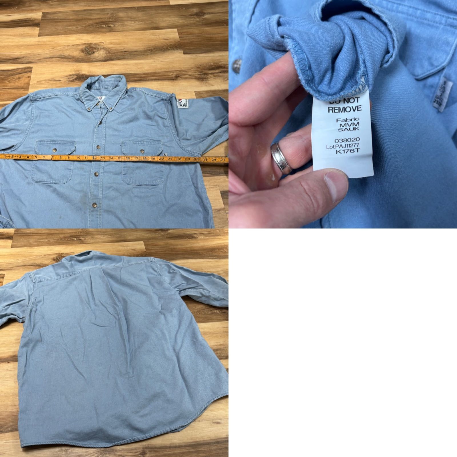 Vintage Tyndale Shirt Mens XL Flame Resistant Blue Made in USA Button-Down FRMC Size US XL / EU 56 / 4 - 8 Thumbnail