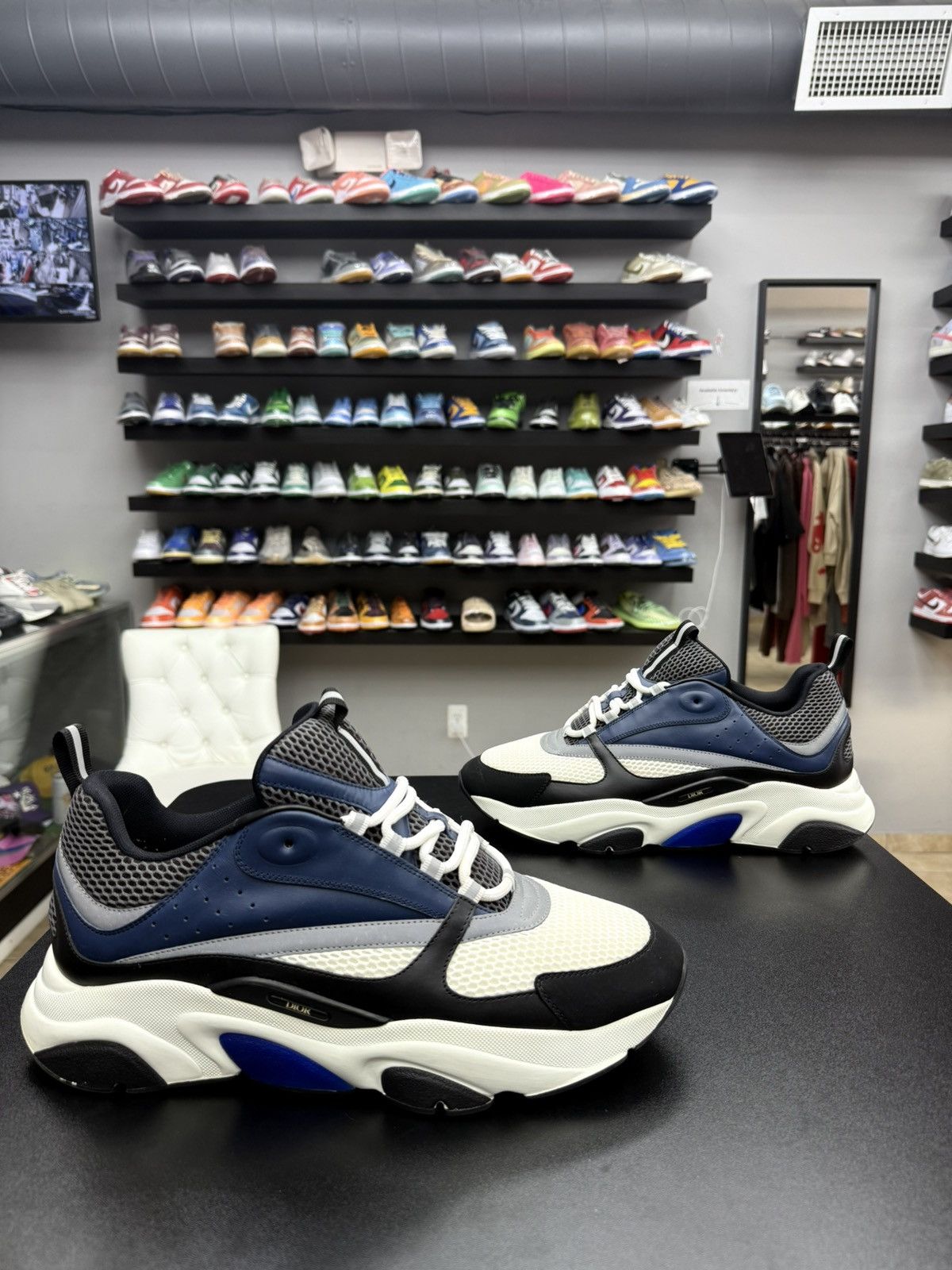 AUTHENTIC Mens Dior B22 navy silver white size 47 / 14 US