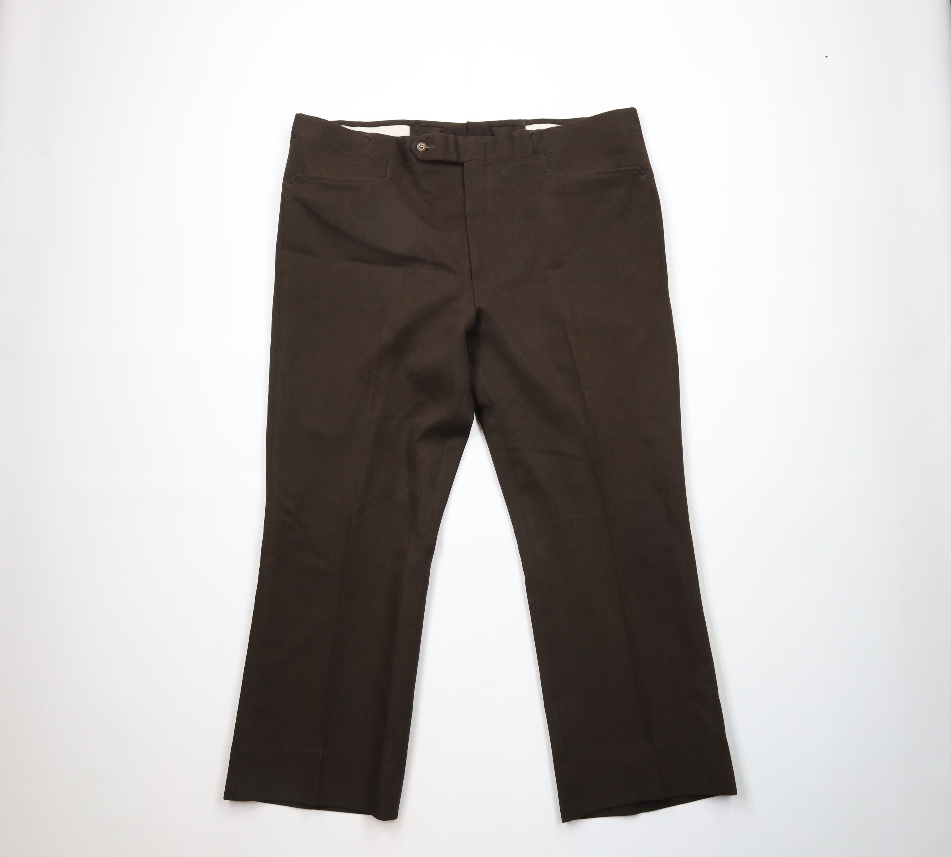 Vintage Vintage 70s Streetwear Bell Bottoms Chino Pants Brown USA Size US 42 / EU 58 - 1 Thumbnail