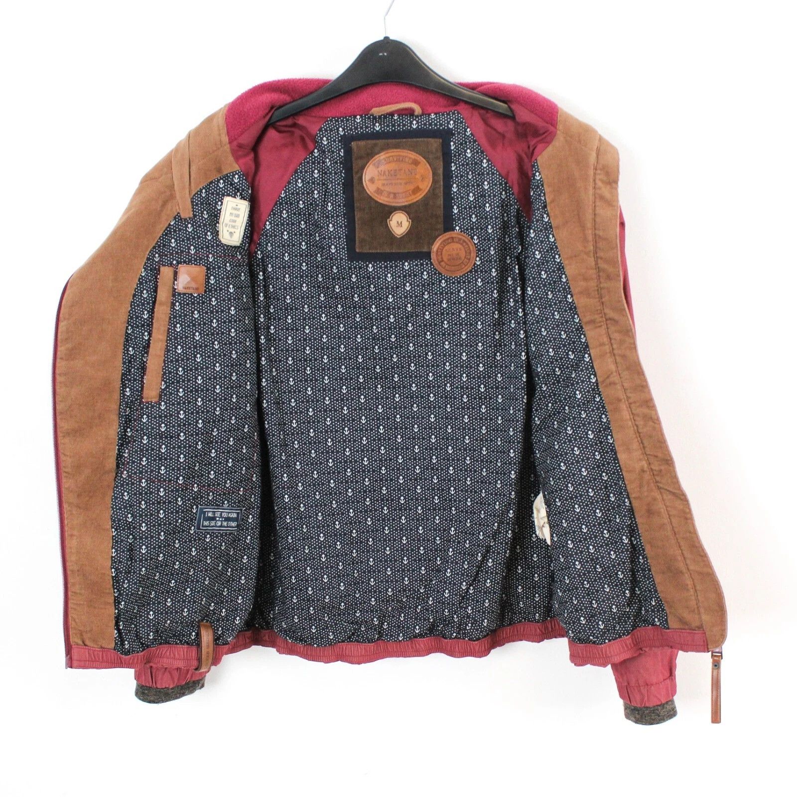 Naketano Womens M Jacket Coat Windbreaker Outerwear Nylon Burgundy Size M / US 6-8 / IT 42-44 - 6 Thumbnail