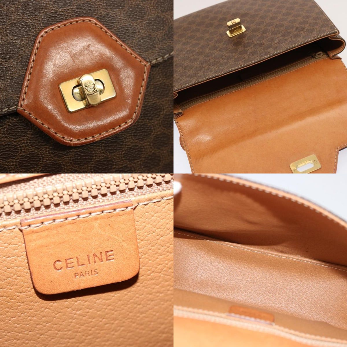 Celine CELINE Macadam Canvas Hand Bag Pvc Brown Size ONE SIZE - 11 Thumbnail