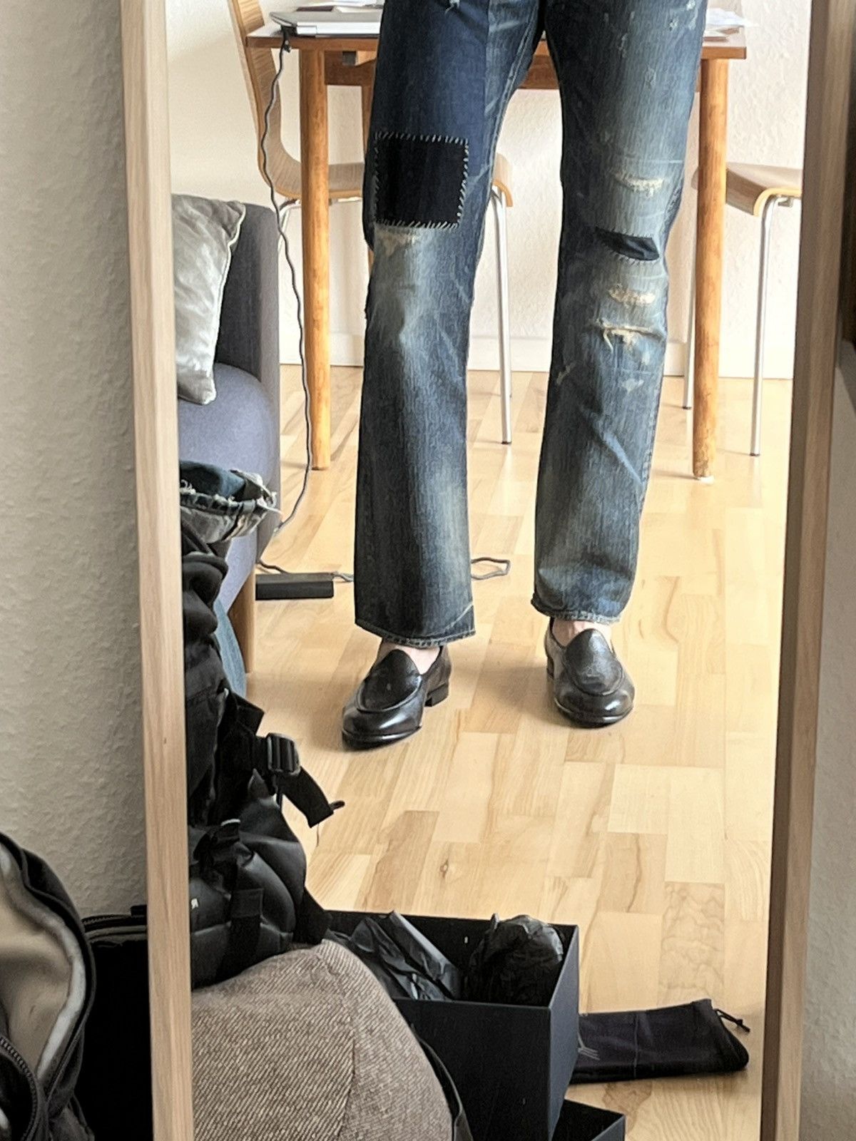 Levi's Vintage Clothing Distressed Sashiko Boro Jeans Size US 30 / EU 46 - 3 Thumbnail