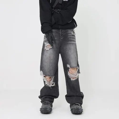 VIBE Baggy Washed Distressed Denim Jeans Size US 32 / EU 48 - 1 Thumbnail